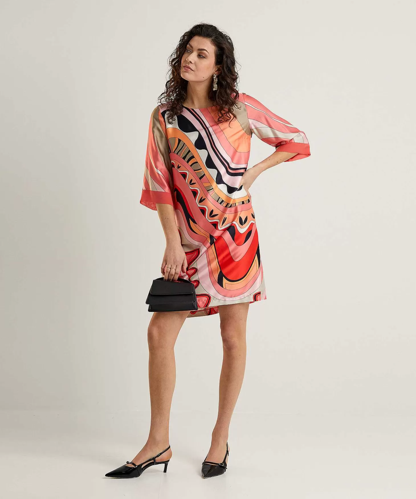 Silky Dress Fancy Print*Ana Alcazar Fashion