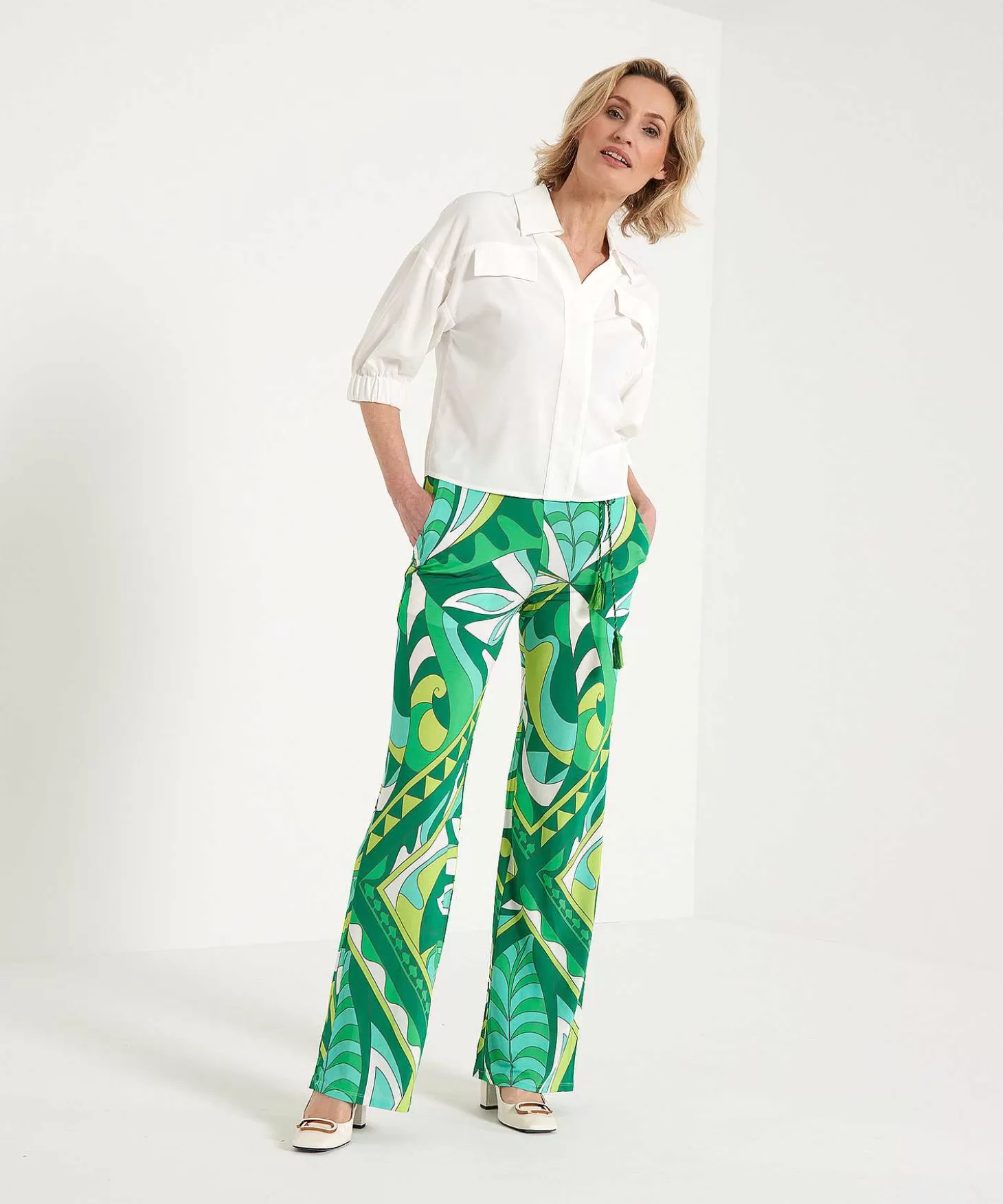 Slinky Pants Retro Leaf Print*Ana Alcazar Shop