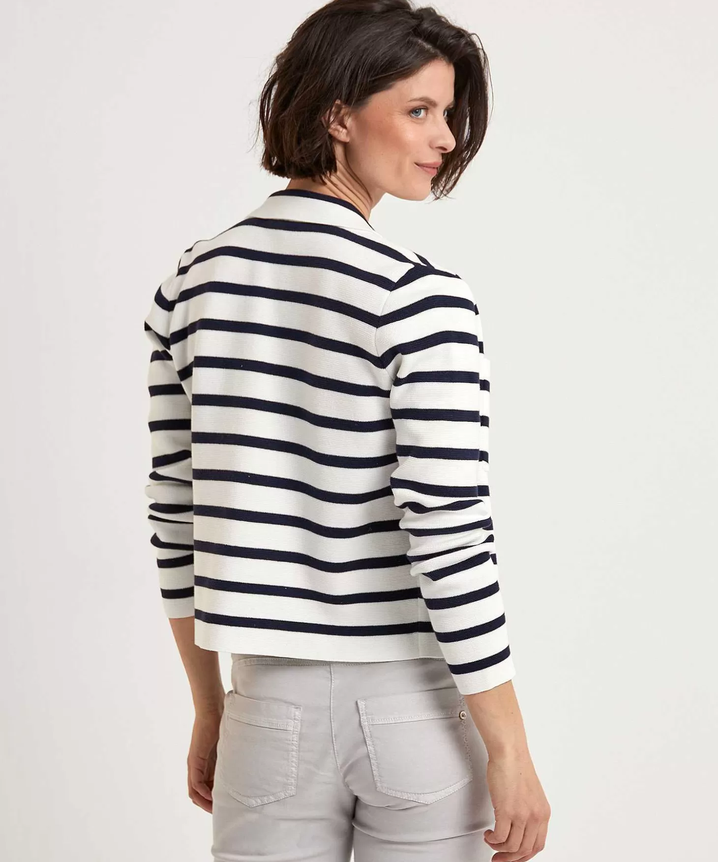 Blouse Cardigan Puntaknit Breton Stripe** Hot