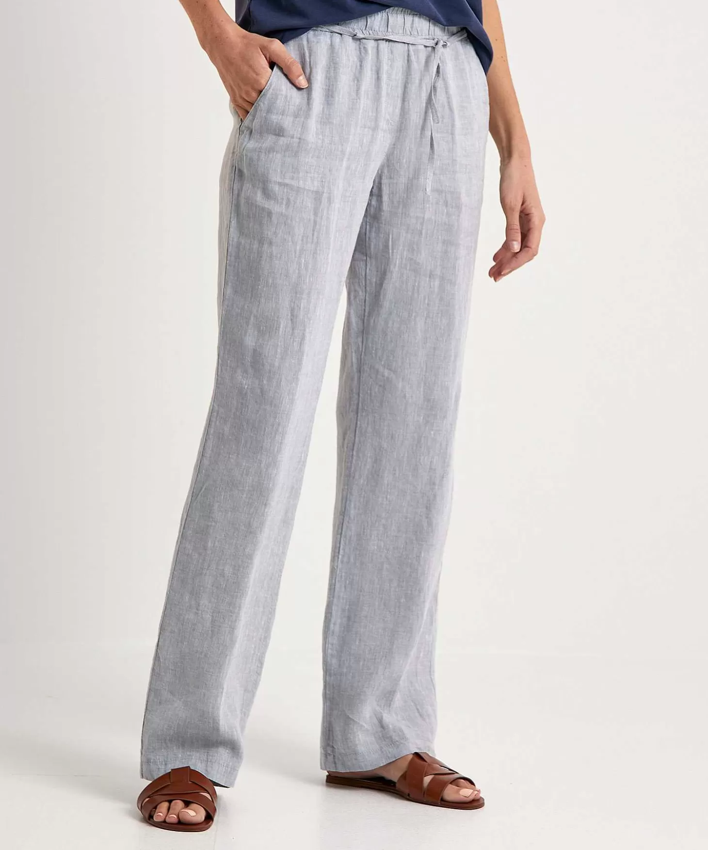 Wide Leg Linen Trousers Farina*Brax Best Sale