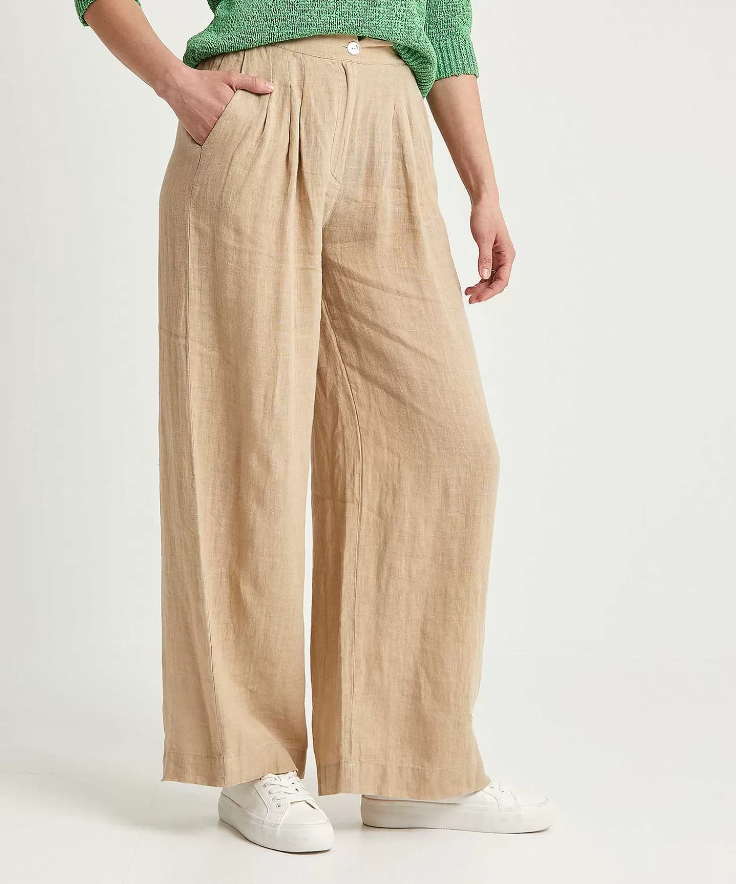 Linen Wide Leg Trousers Eli*By-Bar Sale