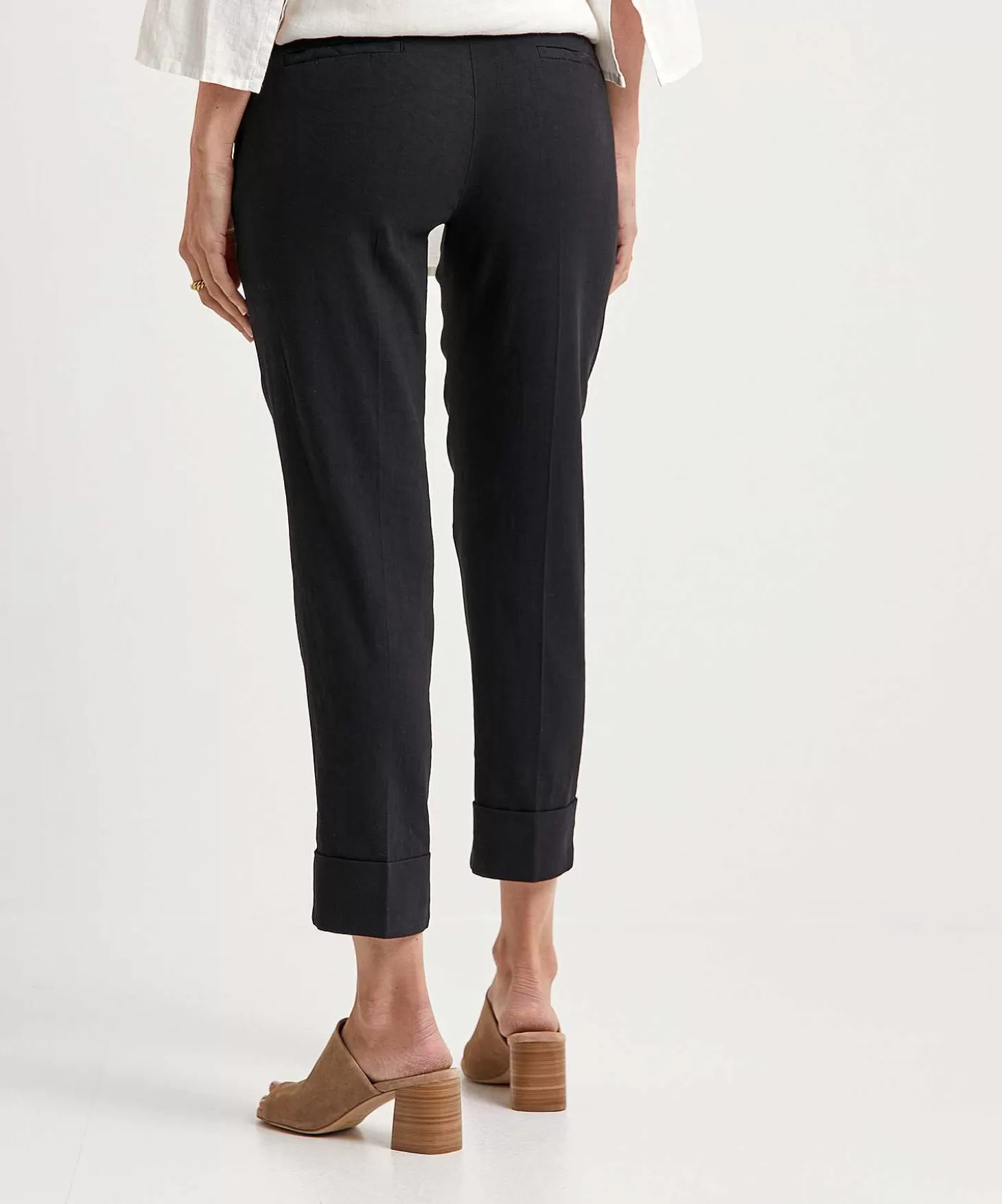 Cropped Trousers Linen Mix Krystal*Cambio Cheap