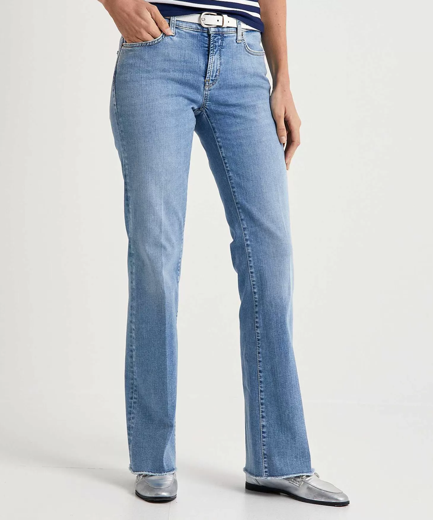 Flared Jeans Frayed Paris*Cambio Best Sale