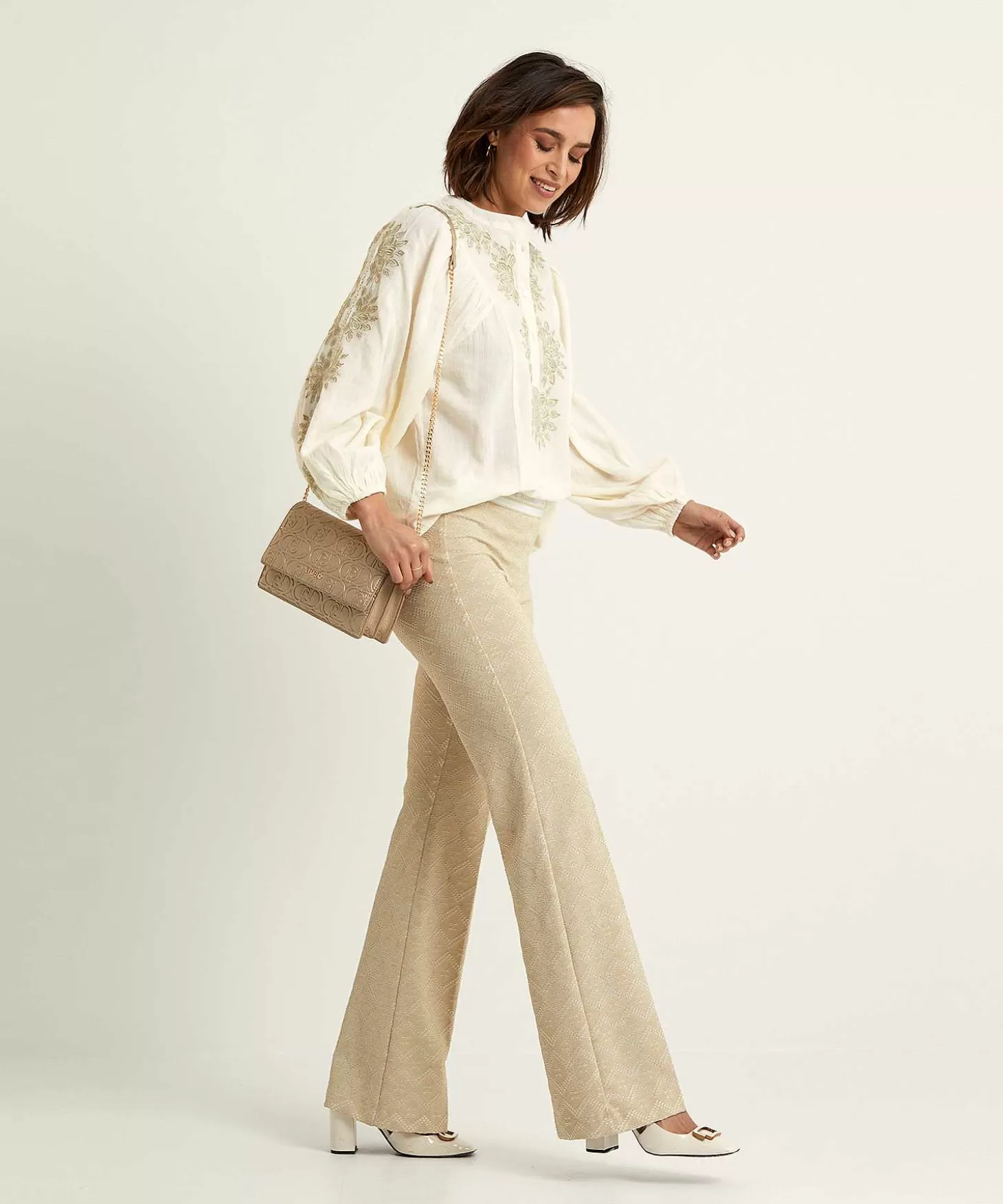 Flared Pants Lace Lurex Francis*Cambio Online