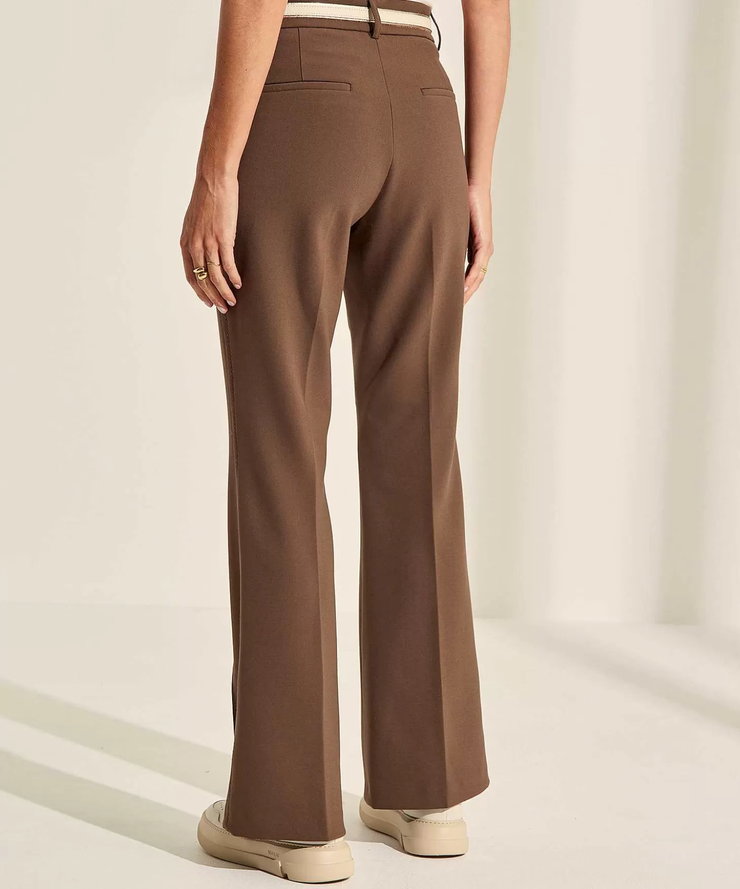 Flared Trousers Pintucks Fawn*Cambio Clearance