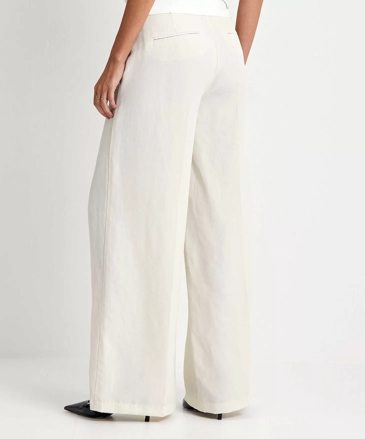 Linen Mix Wide Leg Trousers Alva*Cambio Clearance