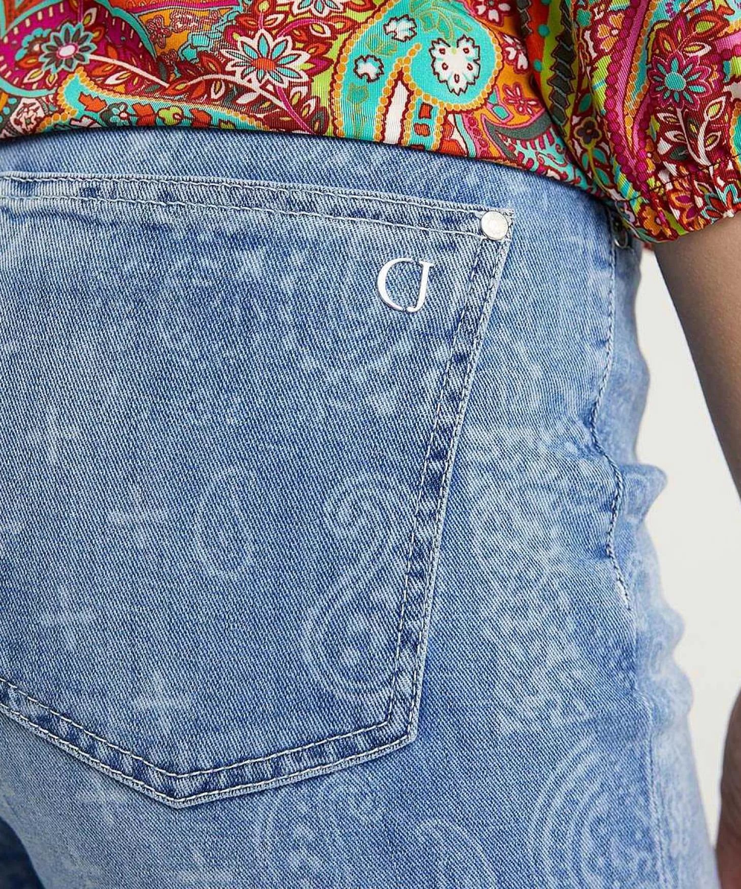 Wide Leg Jeans Paisley Print Fabienne*Cambio Sale