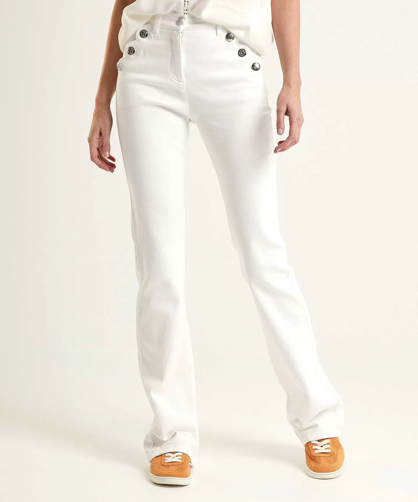 Flared Jeans With Buttons*Caroline Biss Fashion