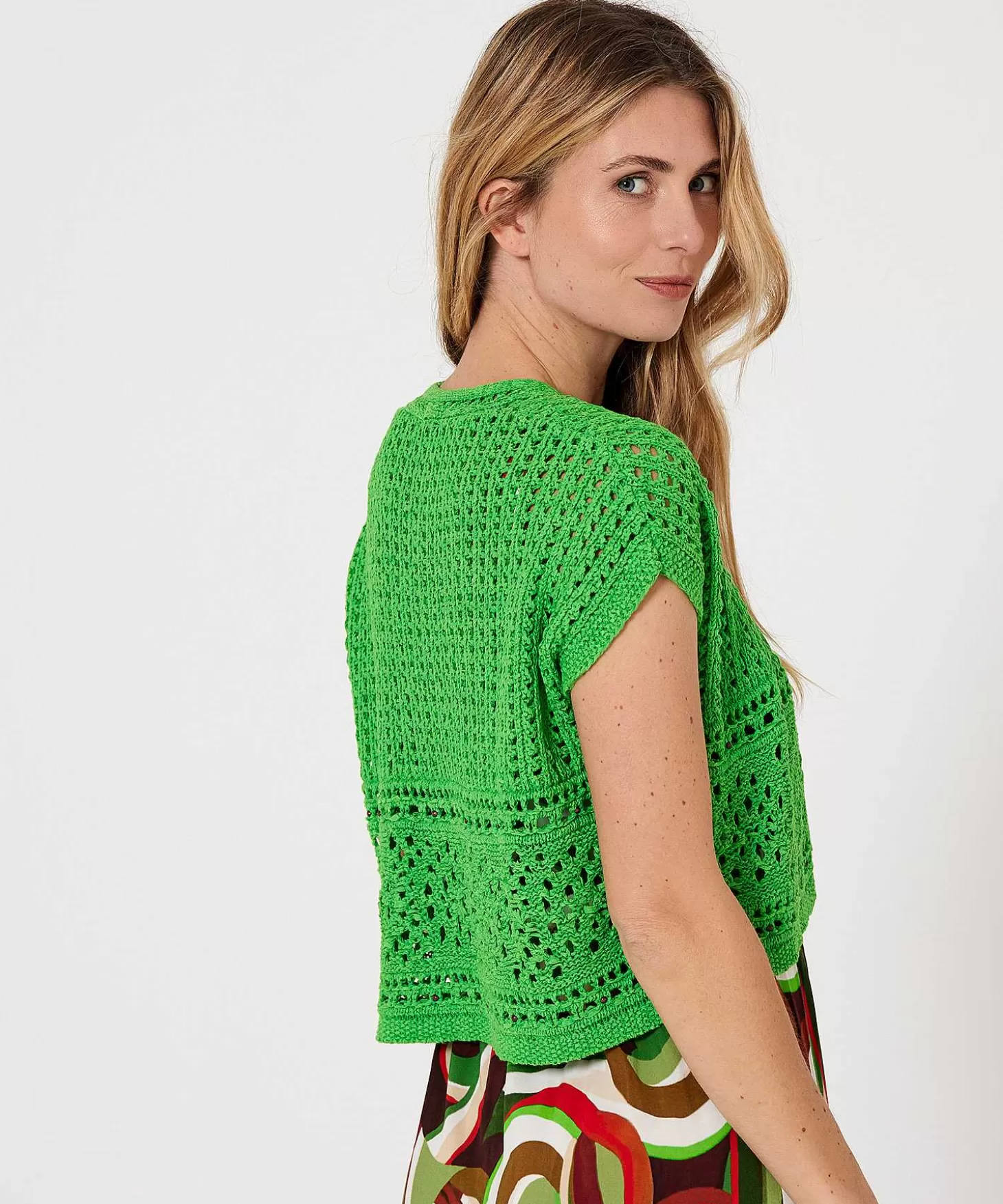 Short Cardigan Openwork Beads*Caroline Biss Flash Sale