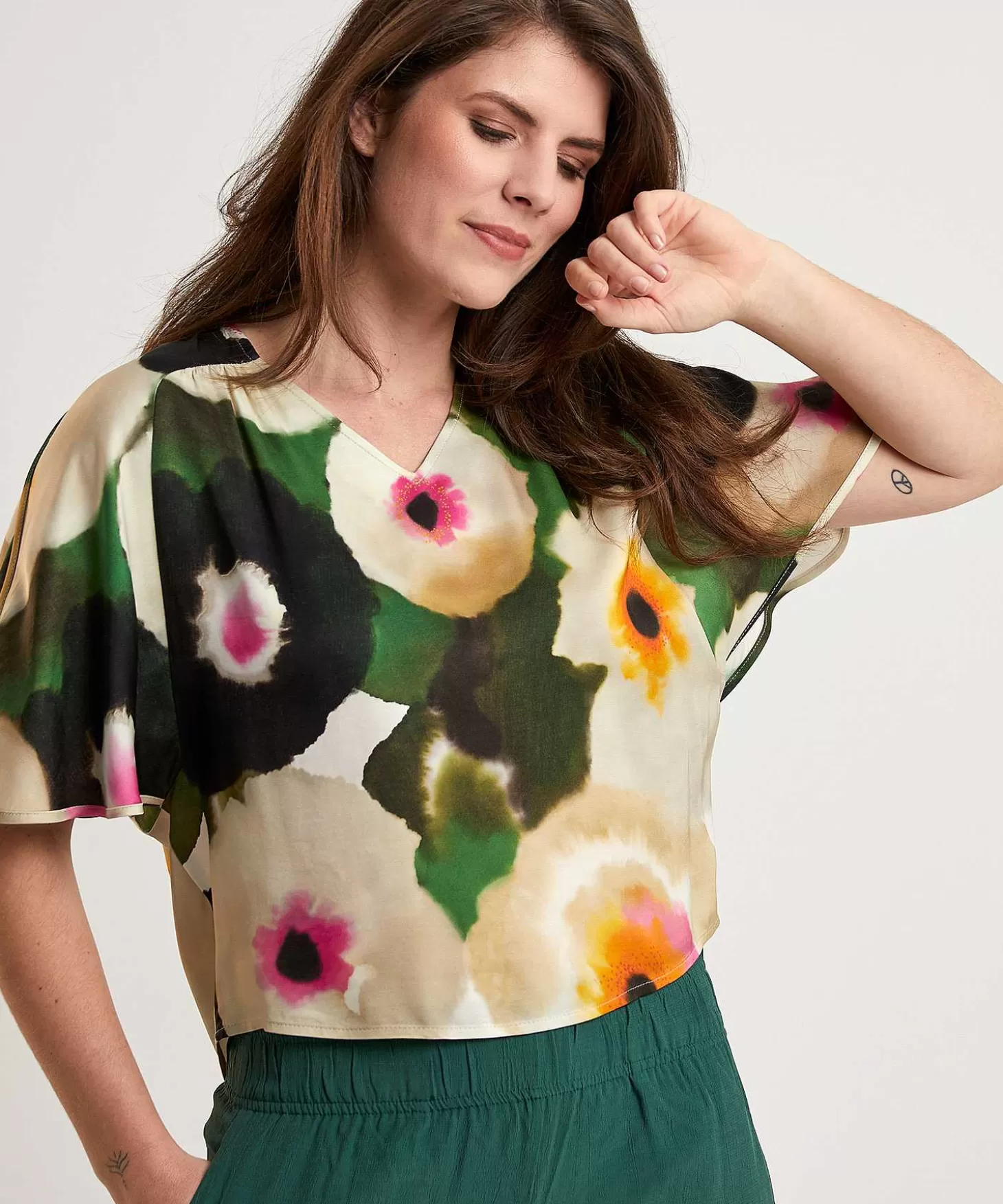 Silky Blouse Fancy Flower*Caroline Biss Fashion