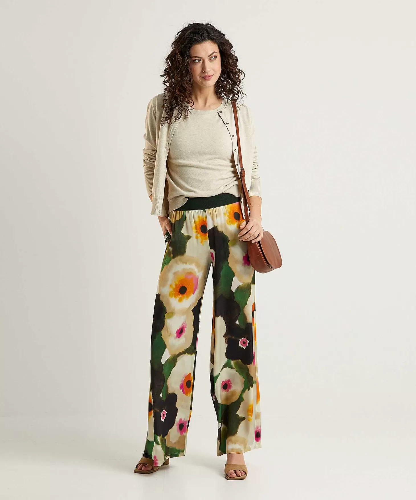 Silky Palazzo Pants Fancy Flower*Caroline Biss Best Sale