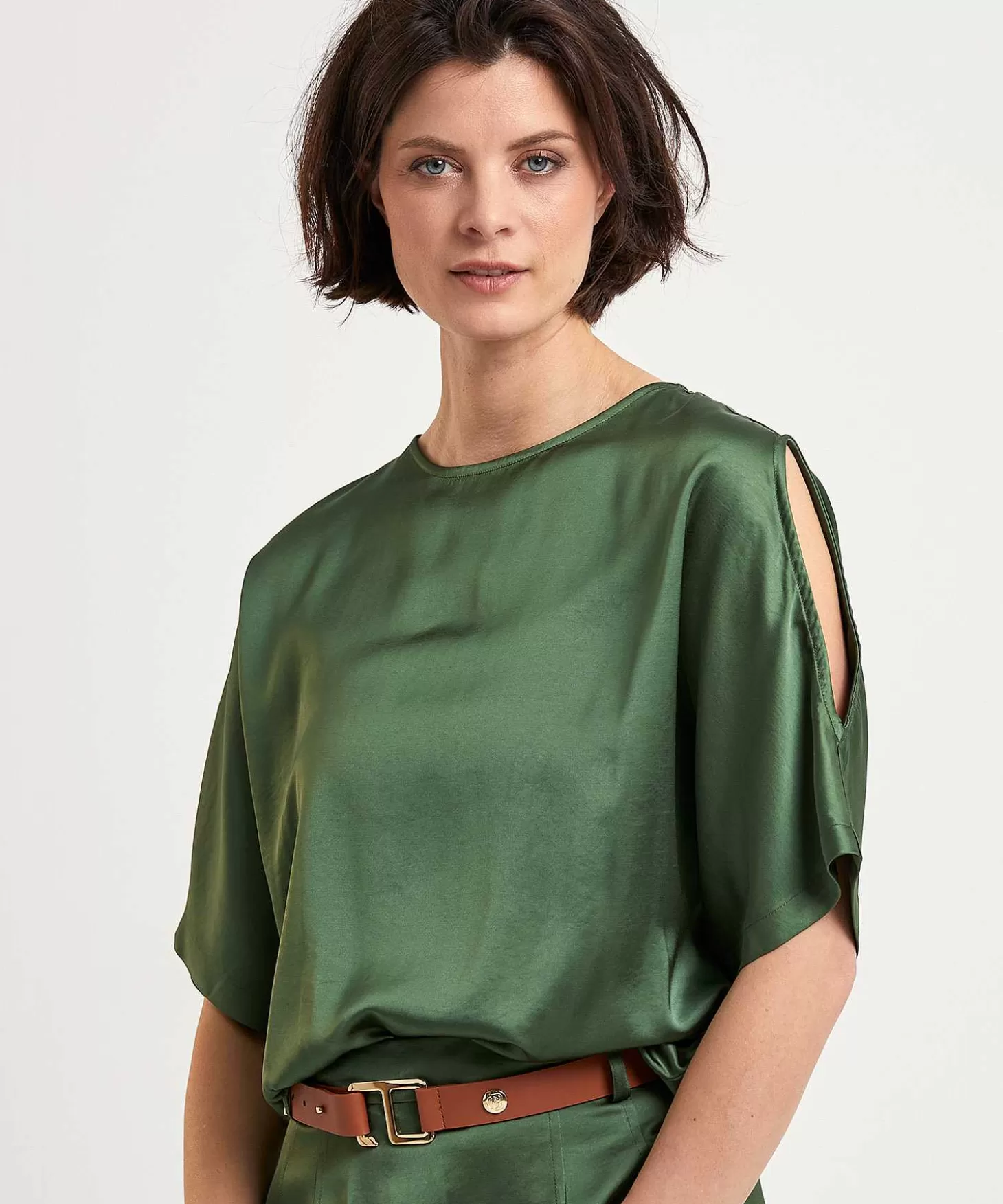 Silky Top Open Shoulder*Caroline Biss Cheap