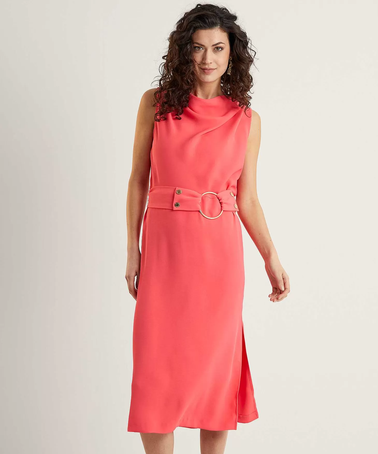 Sleeveless Dress Waterfall Neck*Caroline Biss Discount