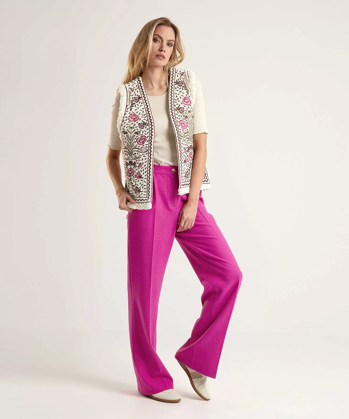 Wide Leg Trousers Crepe*Caroline Biss Store