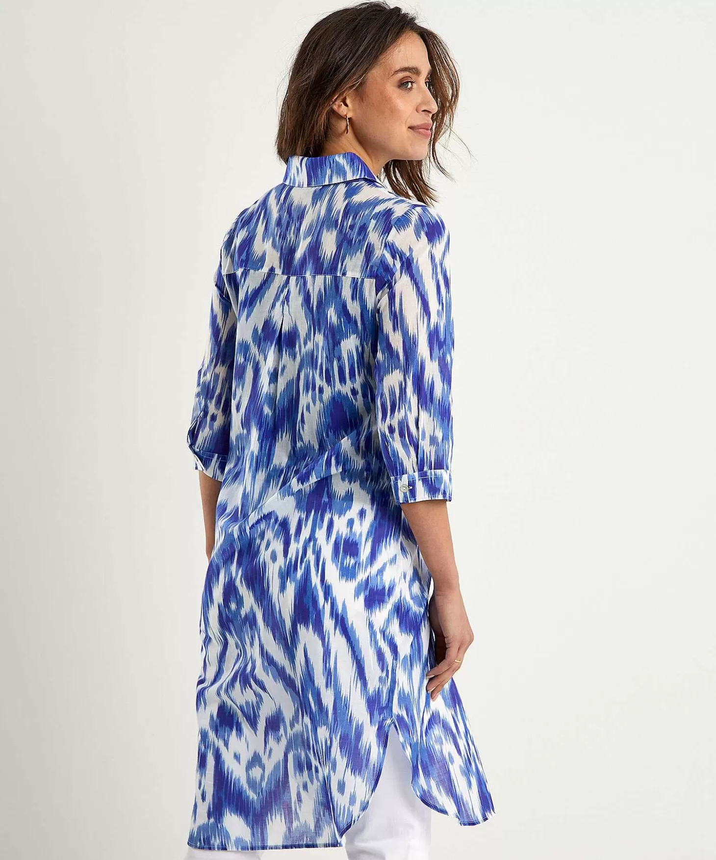 Cotton Voile Shirt Dress Ikat** Fashion