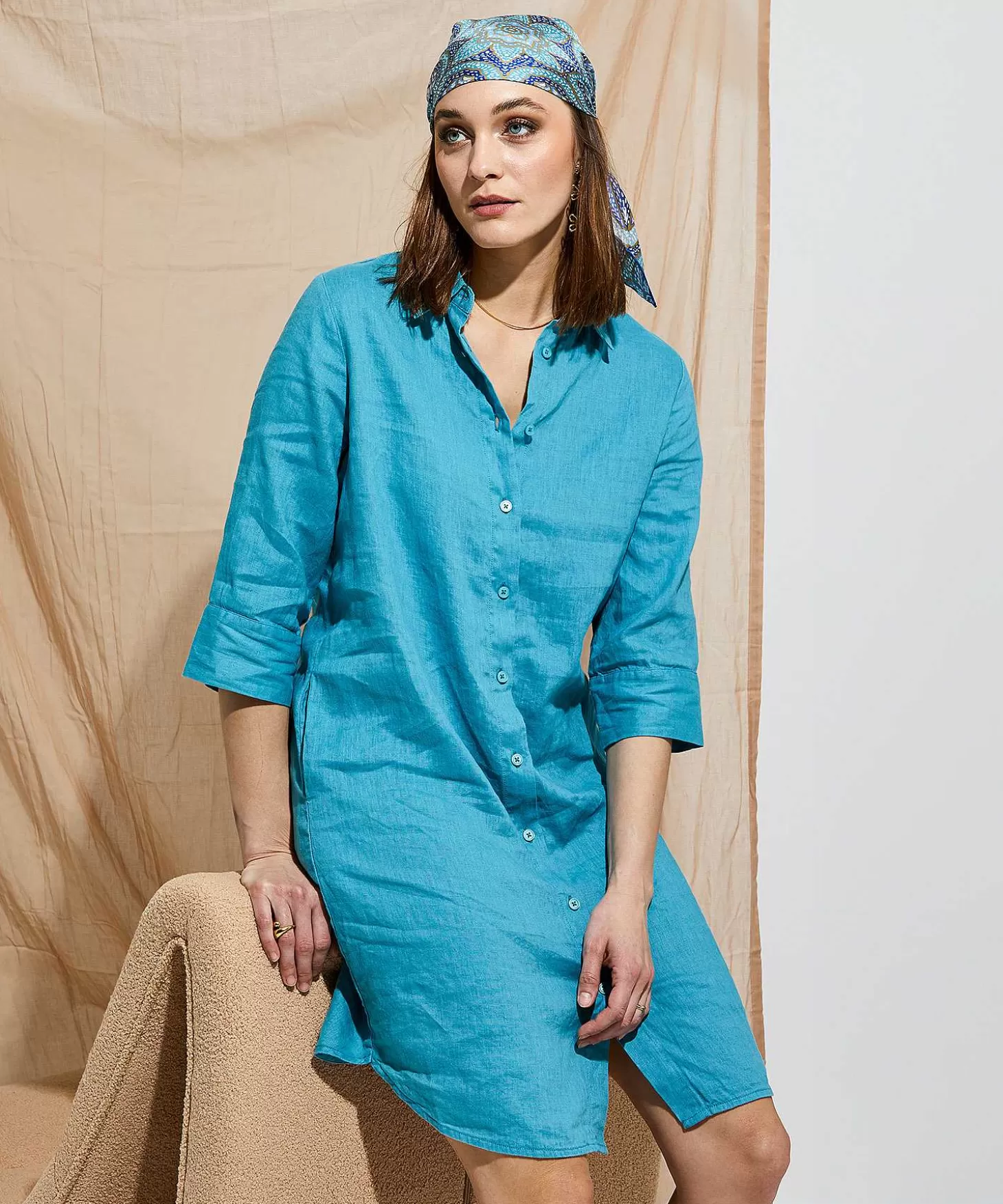 Linen Shirt Dress*Emotions Fashion