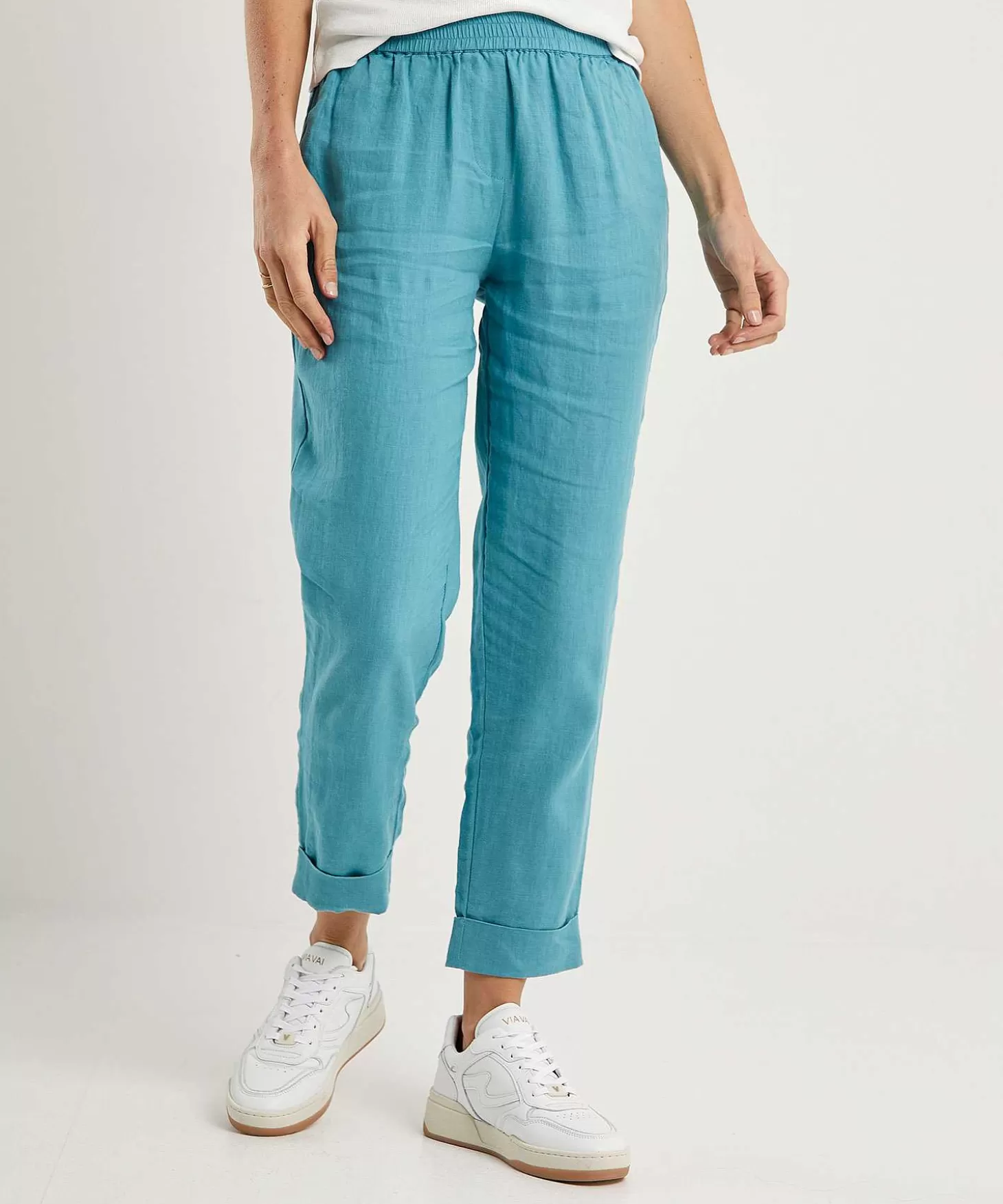 Linen Trousers With Turn-Up*Emotions Sale