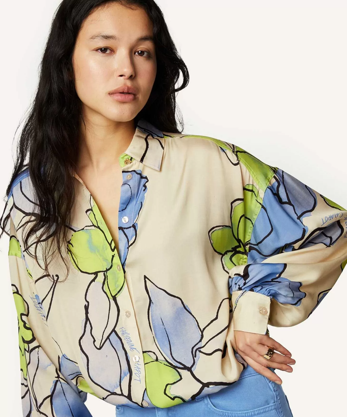 Silky Blouse Flowers Gabriel*Fabienne Chapot Shop