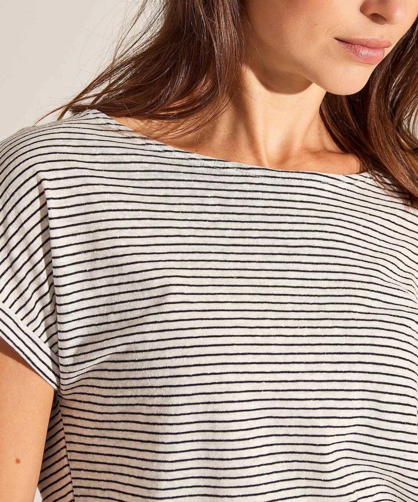 Boat Neck Shirt Fine Stripes*GIULIA E TU Outlet