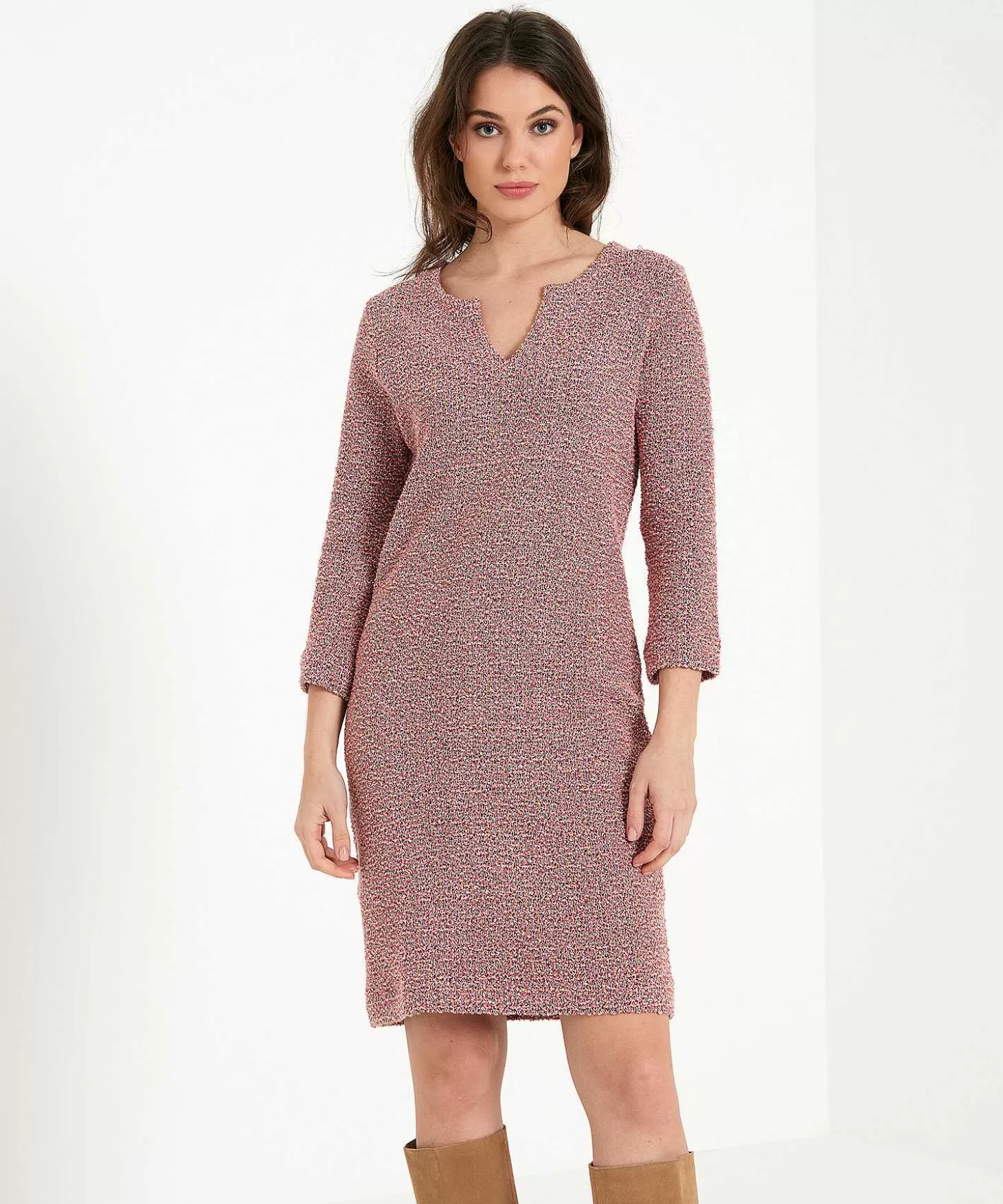 Boucle Dress Cutout Neck*GIULIA E TU Cheap