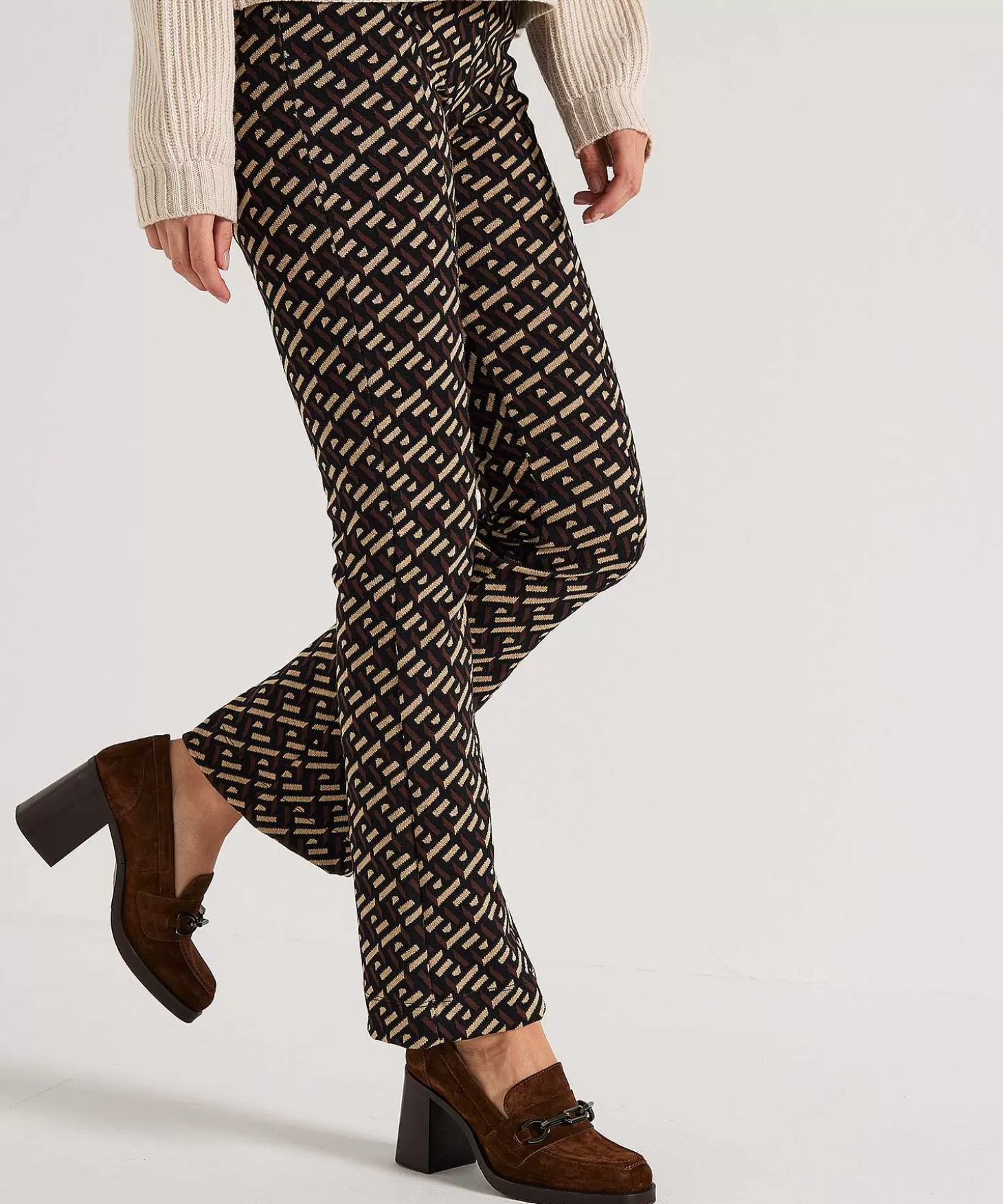 Flared Trousers Graphic Jacquard*GIULIA E TU Flash Sale