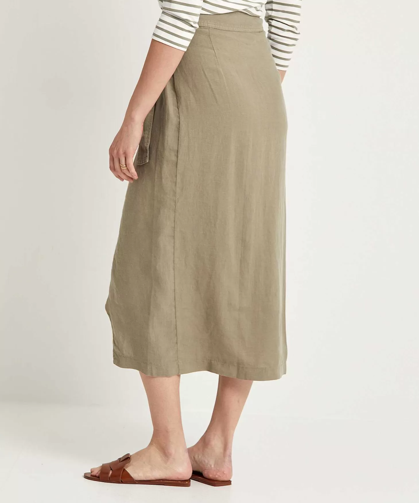 Linen Cargo Wrap Skirt*GIULIA E TU Hot