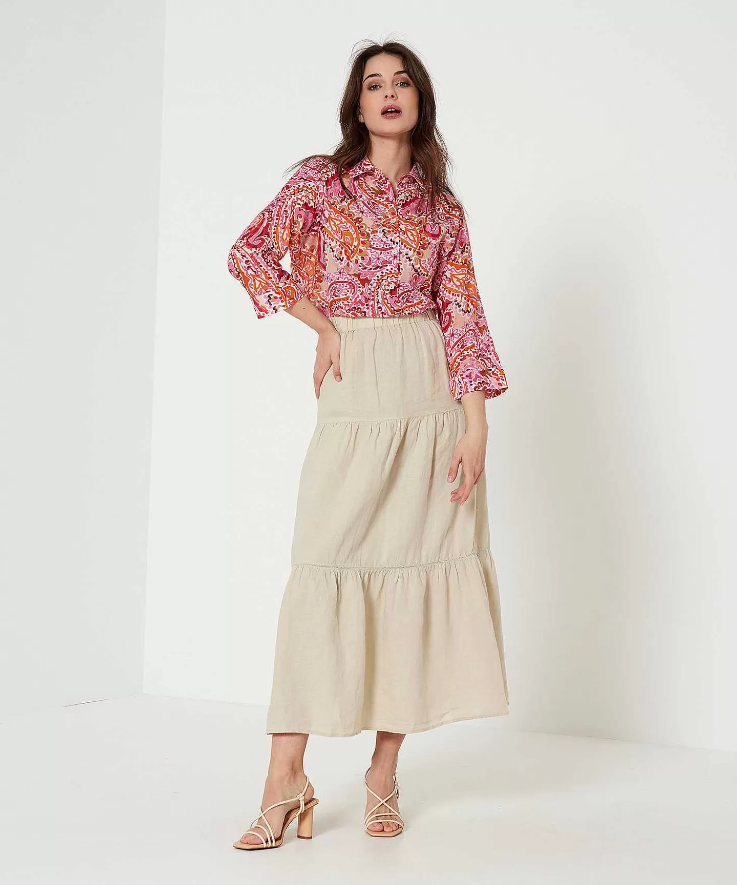 Linen Maxi Skirt*GIULIA E TU Shop