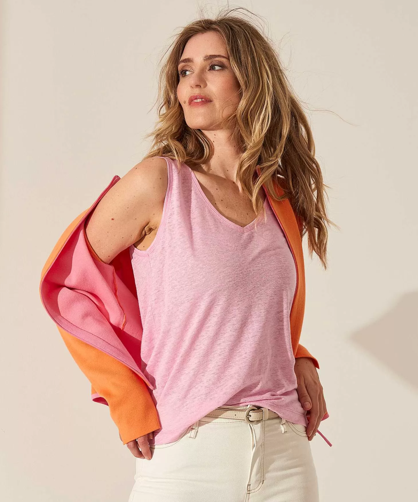 Linen Sleeveless Top*GIULIA E TU Flash Sale