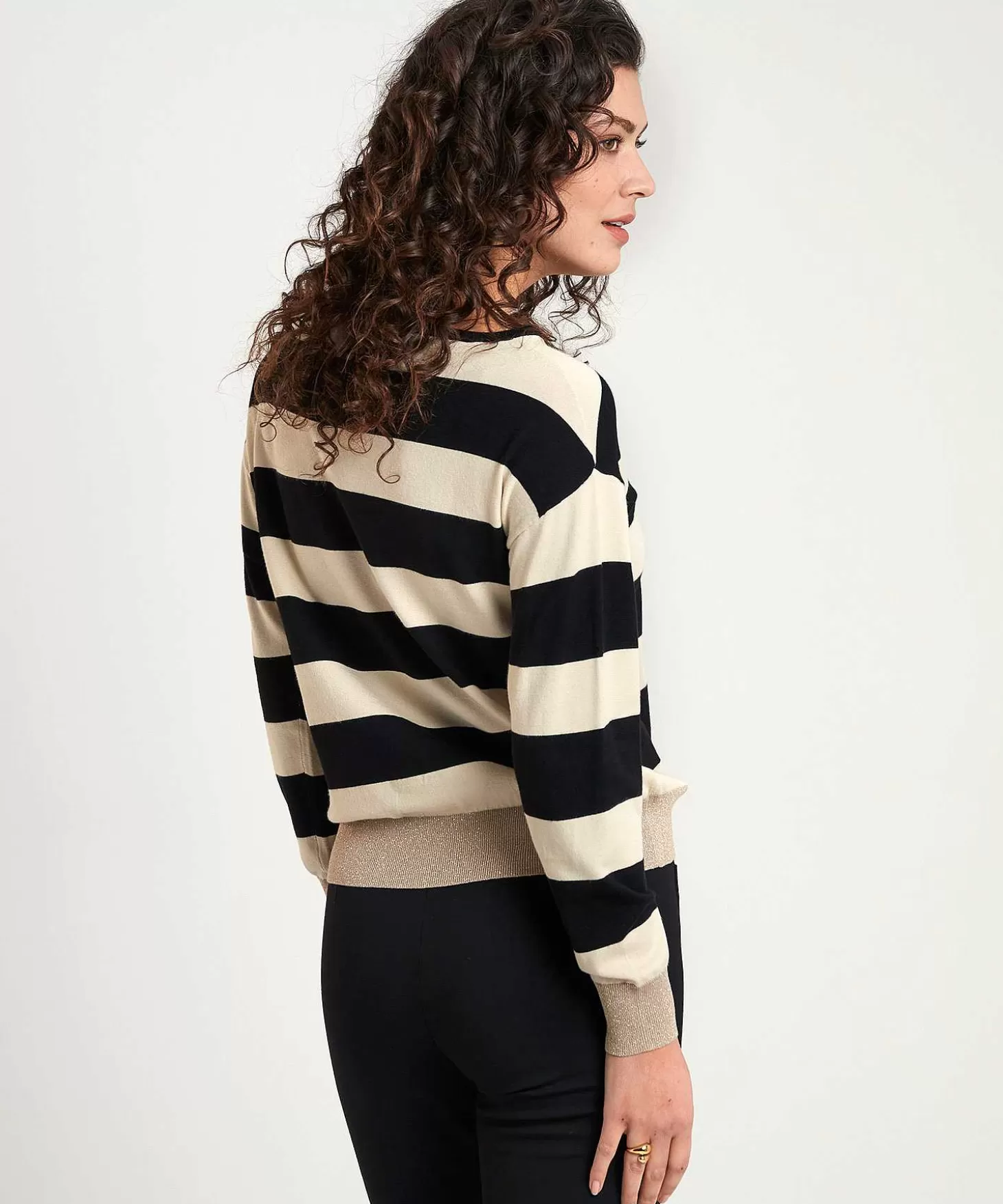 Striped Sweater With Lurex Collars*GIULIA E TU Shop