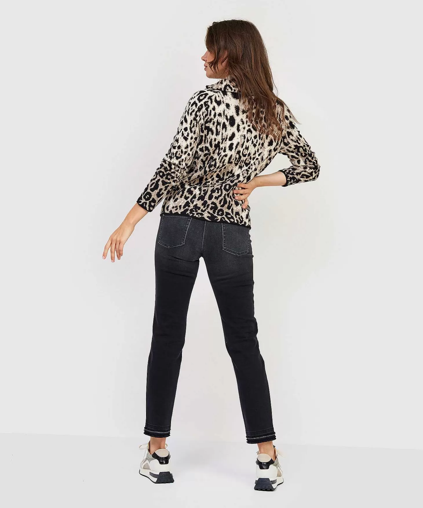 Sweater Asymmetrical Zipper Animal Print*GIULIA E TU Outlet