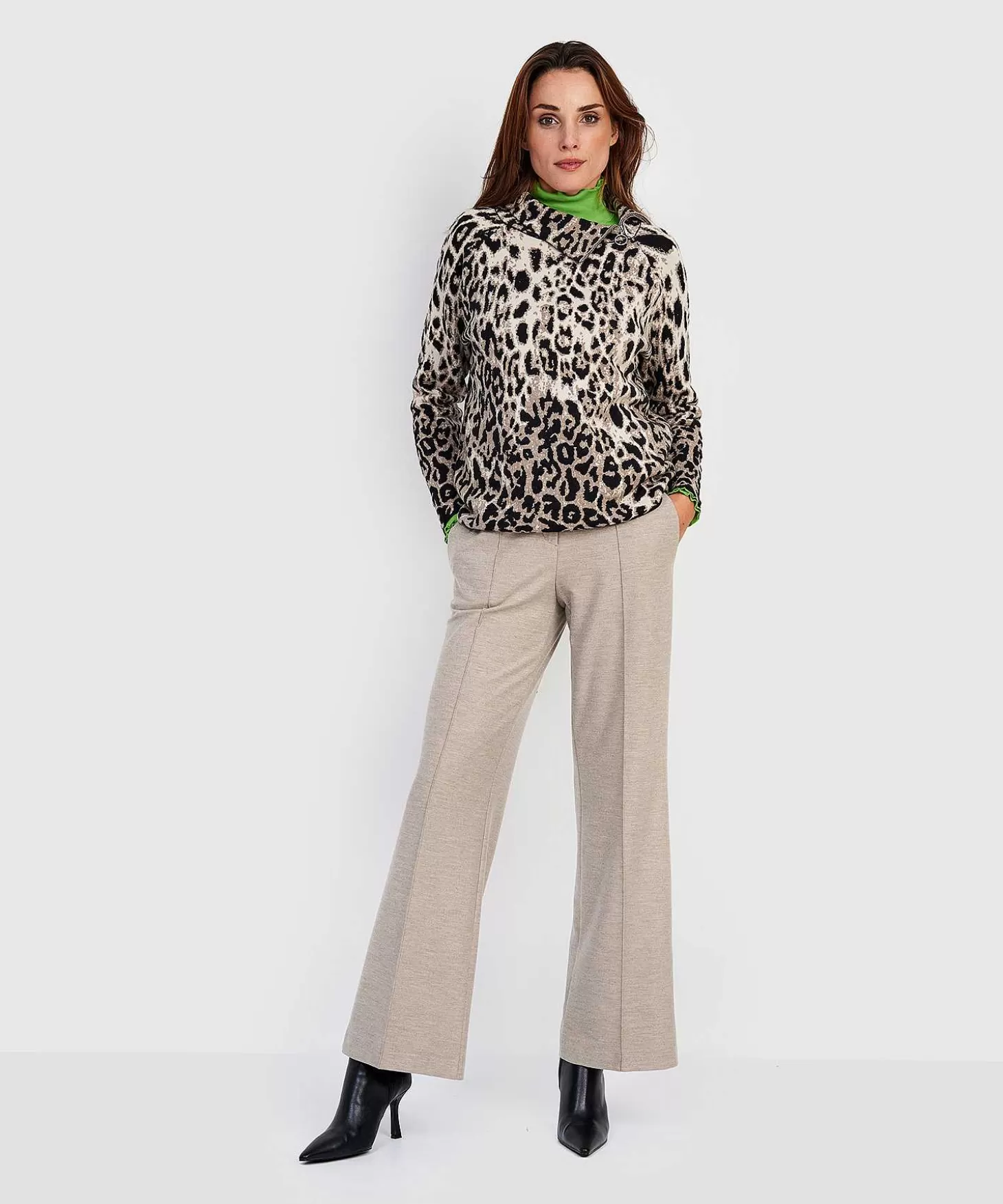 Sweater Asymmetrical Zipper Animal Print*GIULIA E TU Outlet