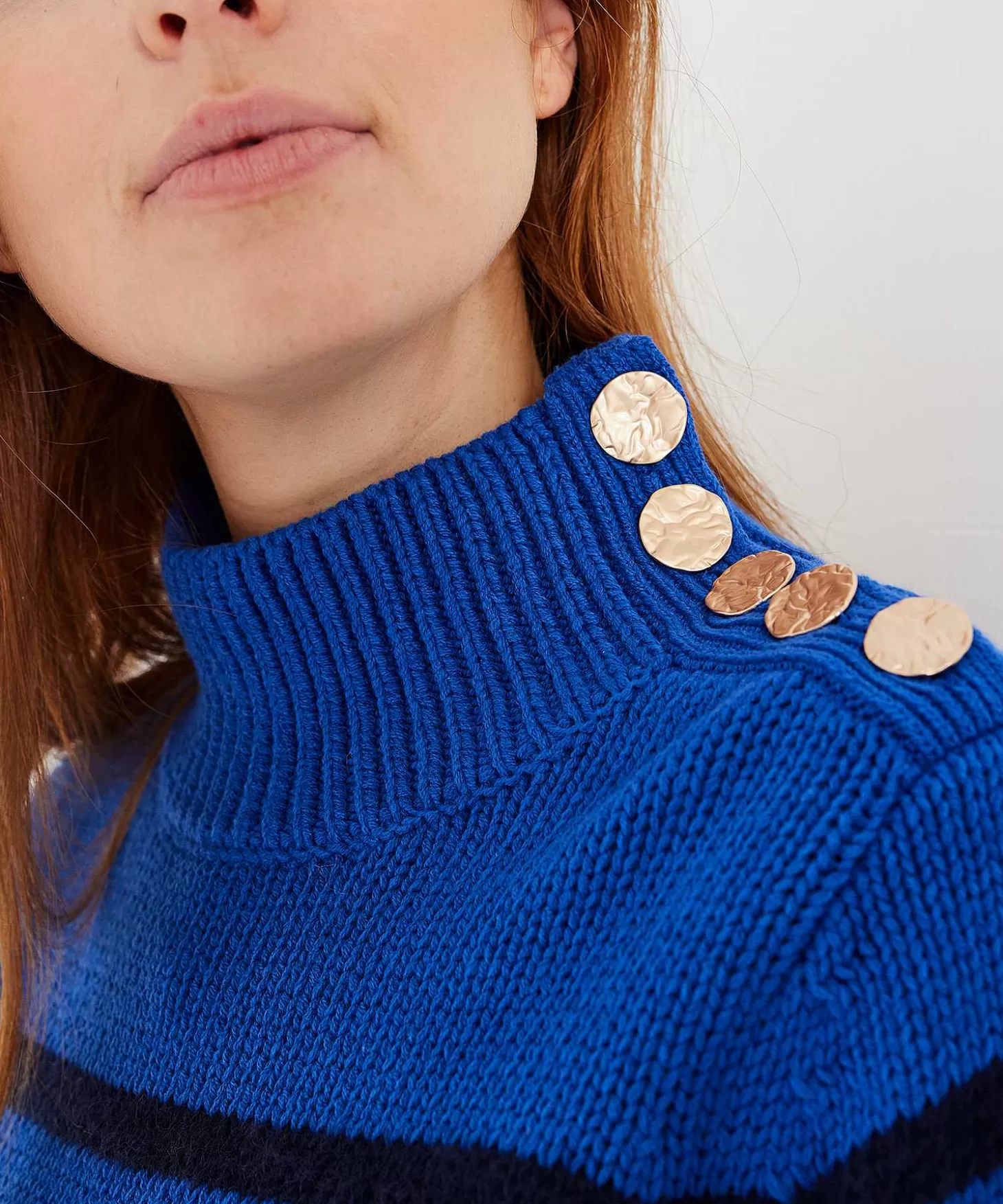 Sweater Stripes Button*GIULIA E TU Cheap