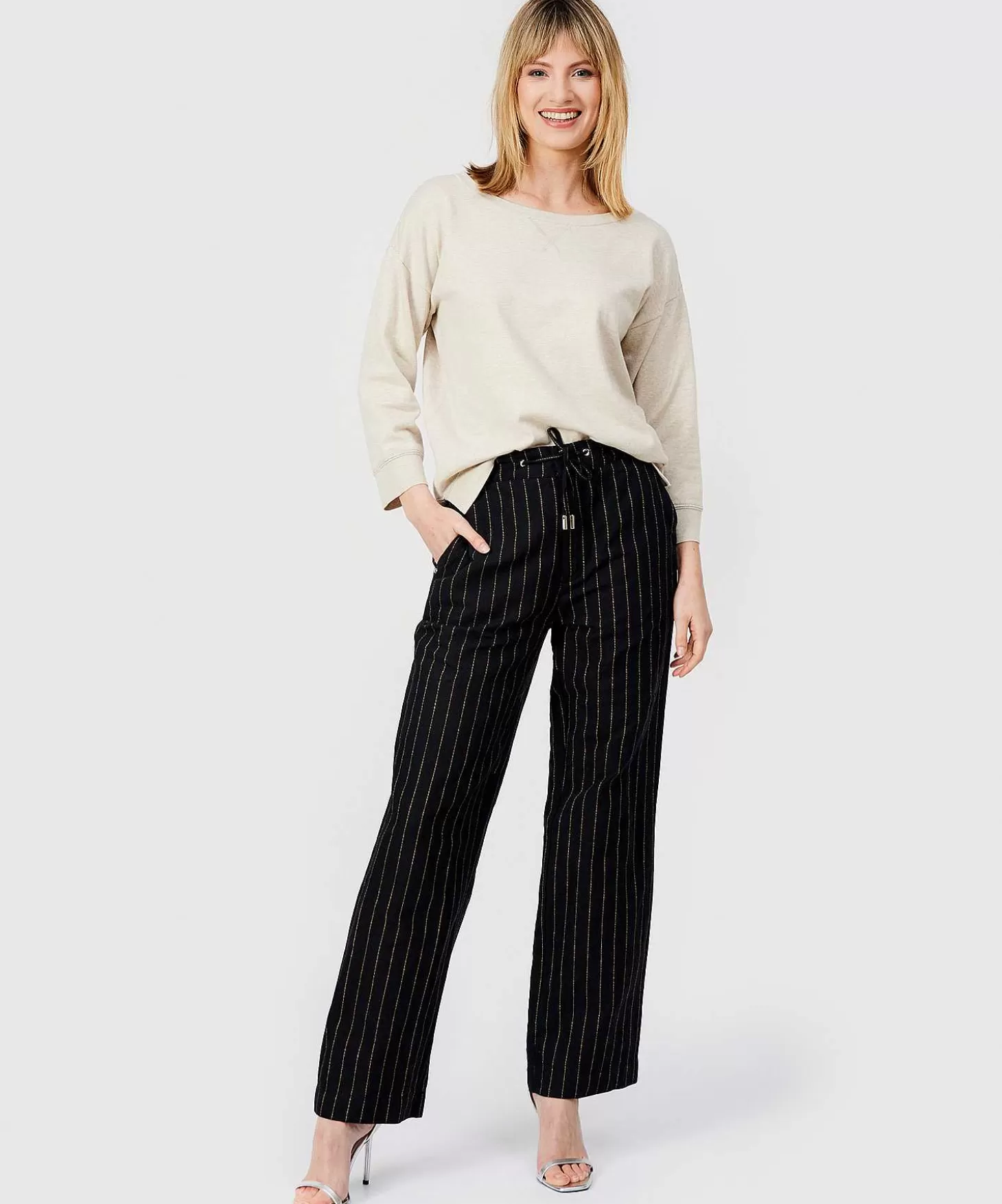 Trousers Linen Stripe*GIULIA E TU Sale