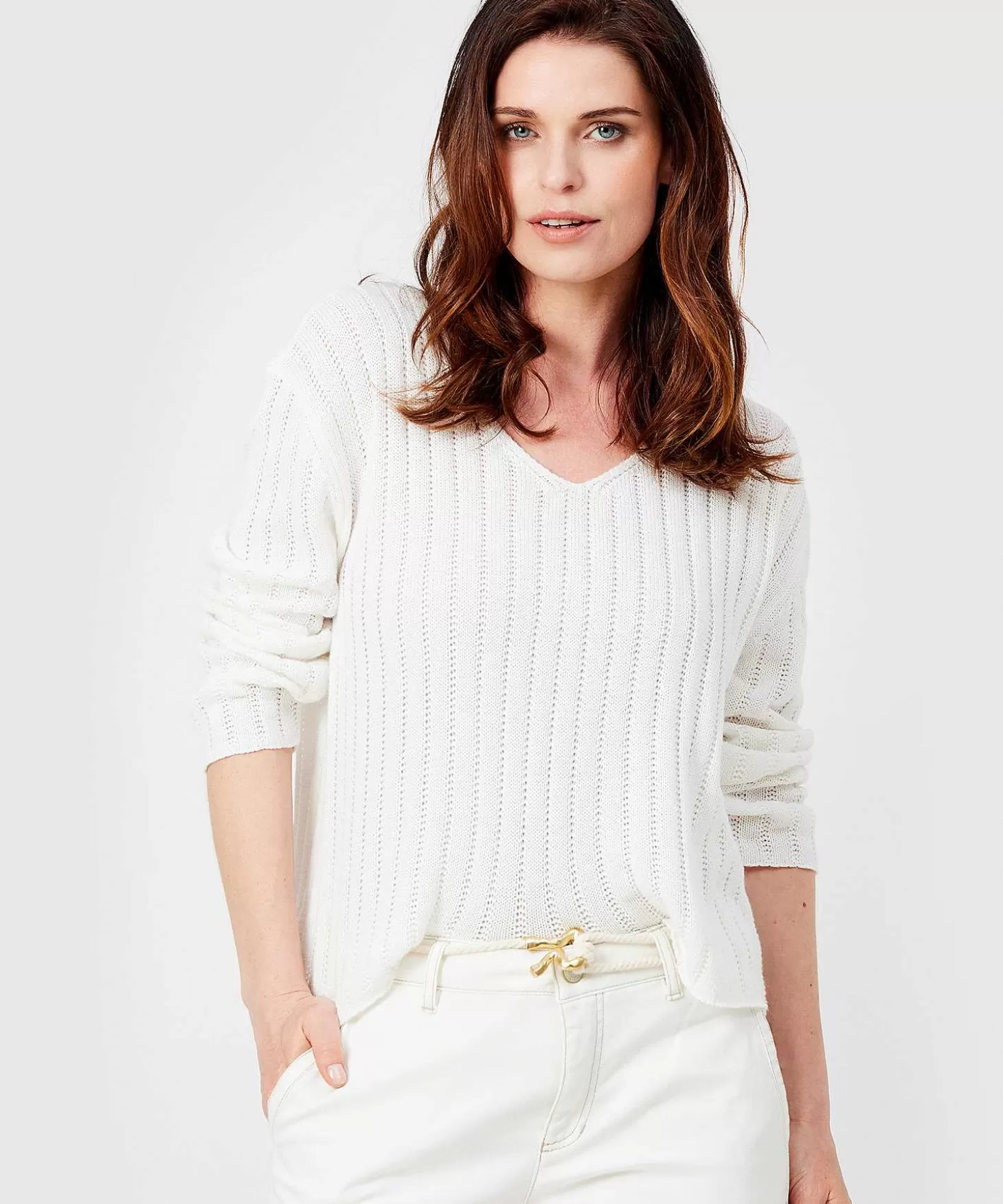 V-Neck Sweater Ajour*GIULIA E TU Fashion