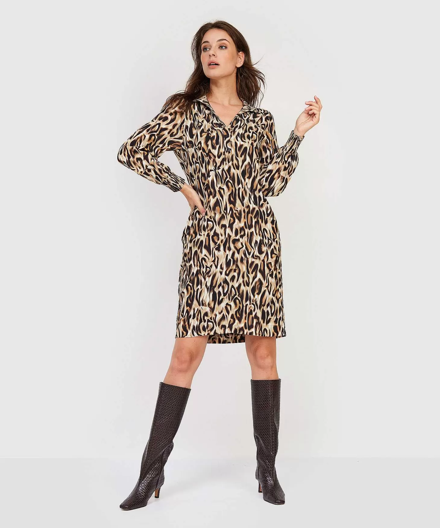 Crepe Dress Animal Print Britta*KYRA Online