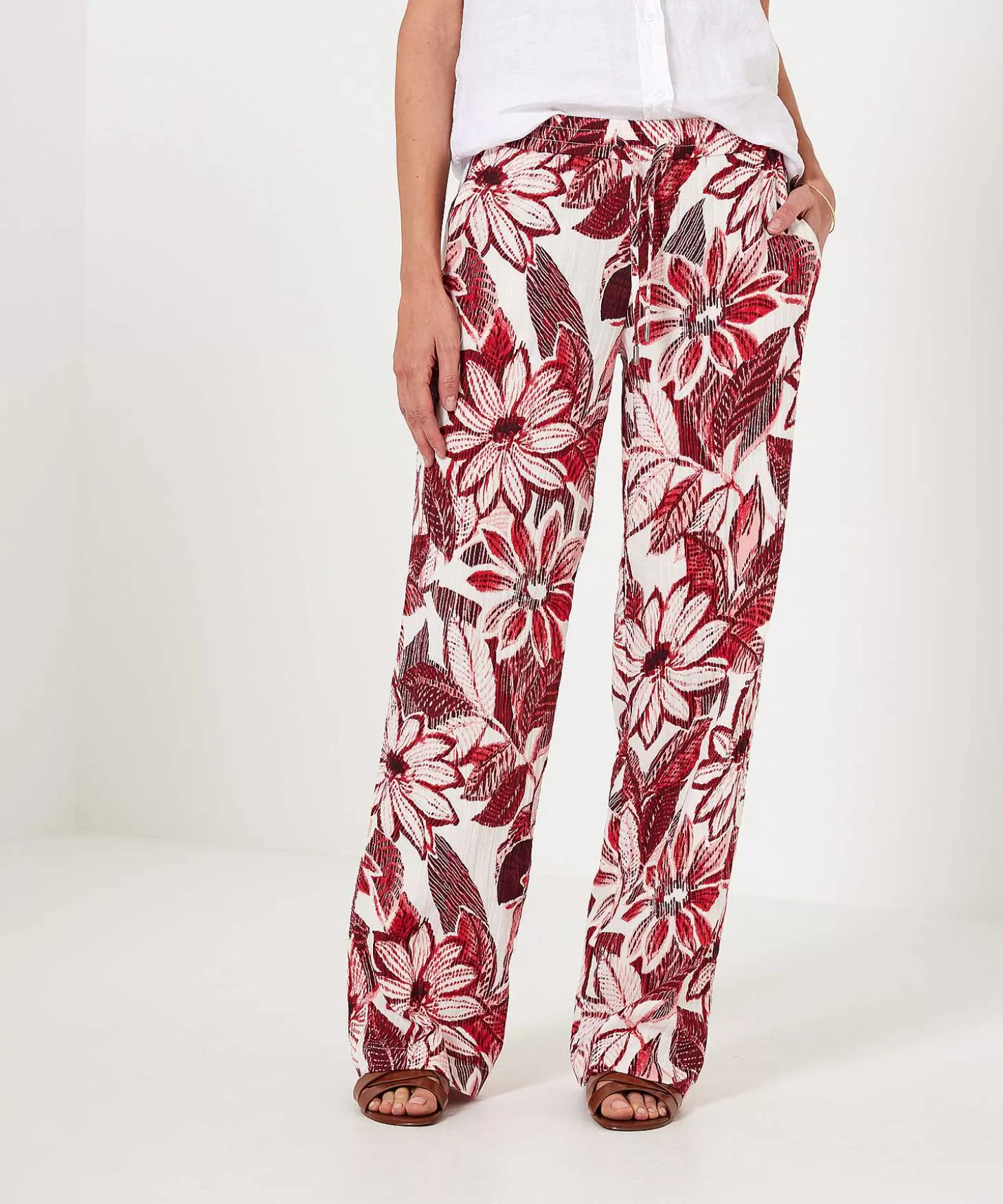 Pants Red Flower Linza*KYRA Store