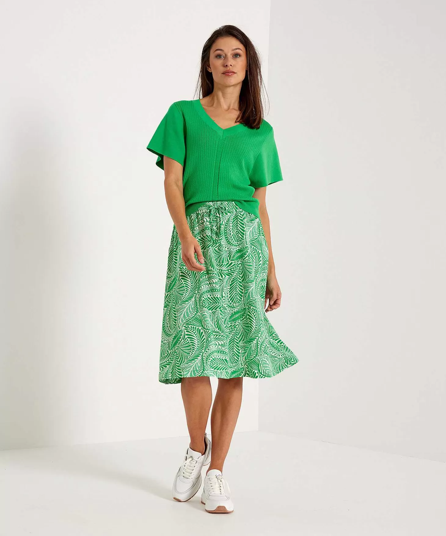 Skirt Leaf Print Verda*KYRA Online