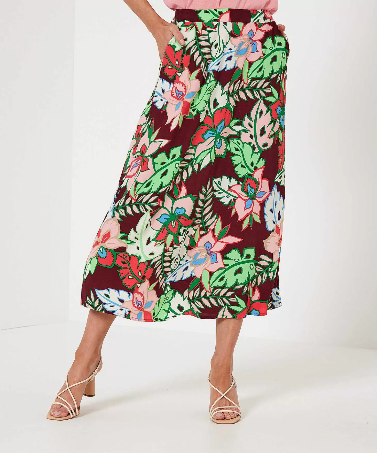 Skirt Tropical Flower Sparrow*KYRA Cheap