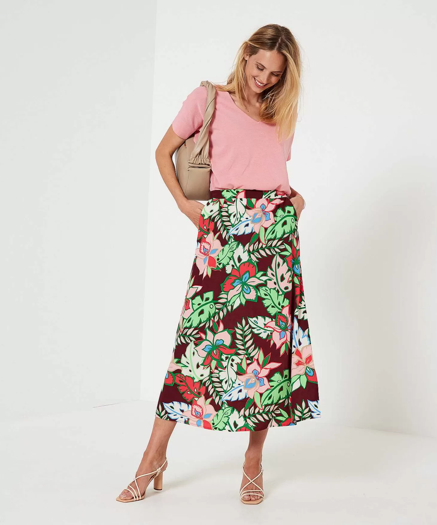 Skirt Tropical Flower Sparrow*KYRA Cheap