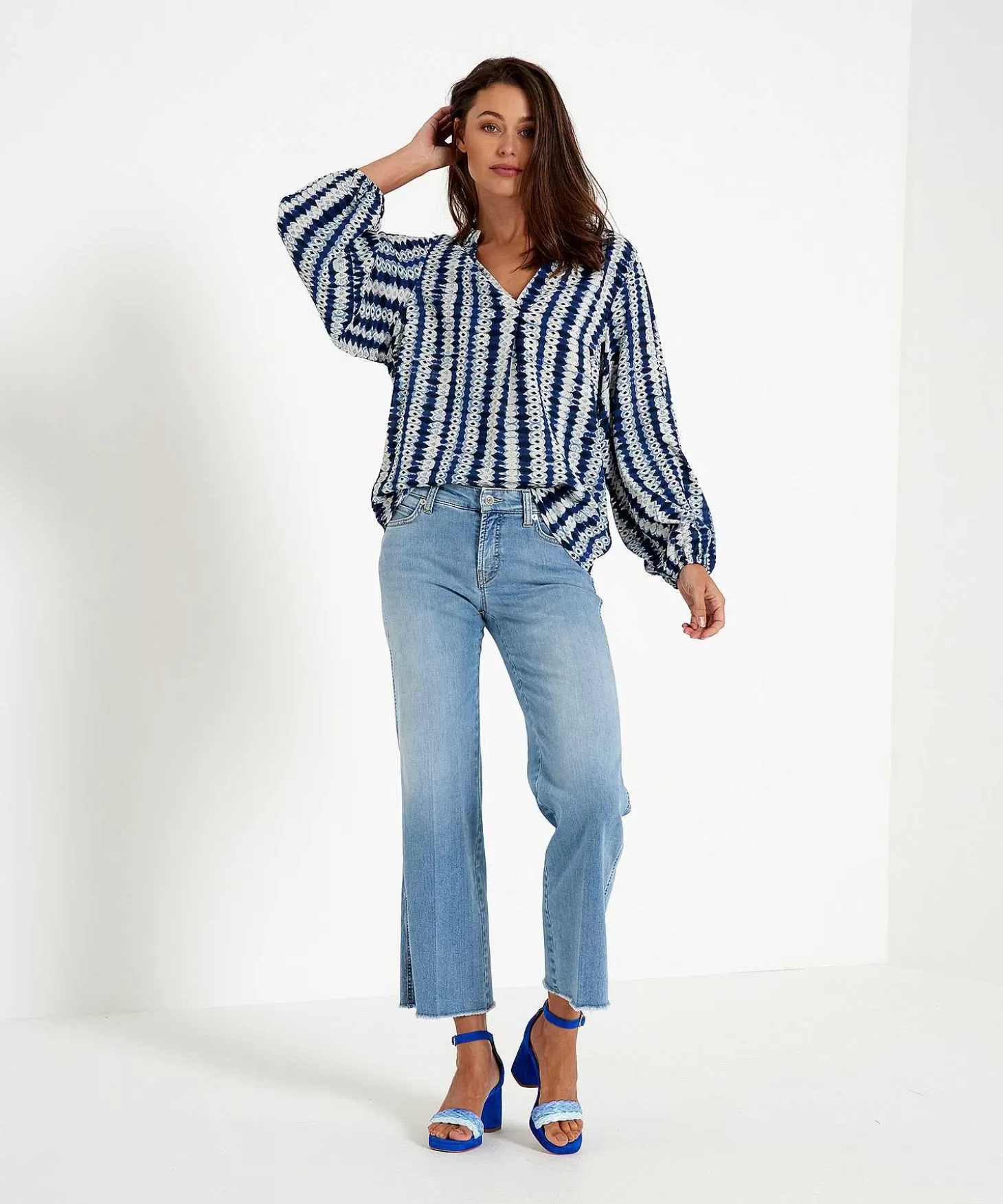 Tie Dye Stripes Blouse Nouky*KYRA Cheap