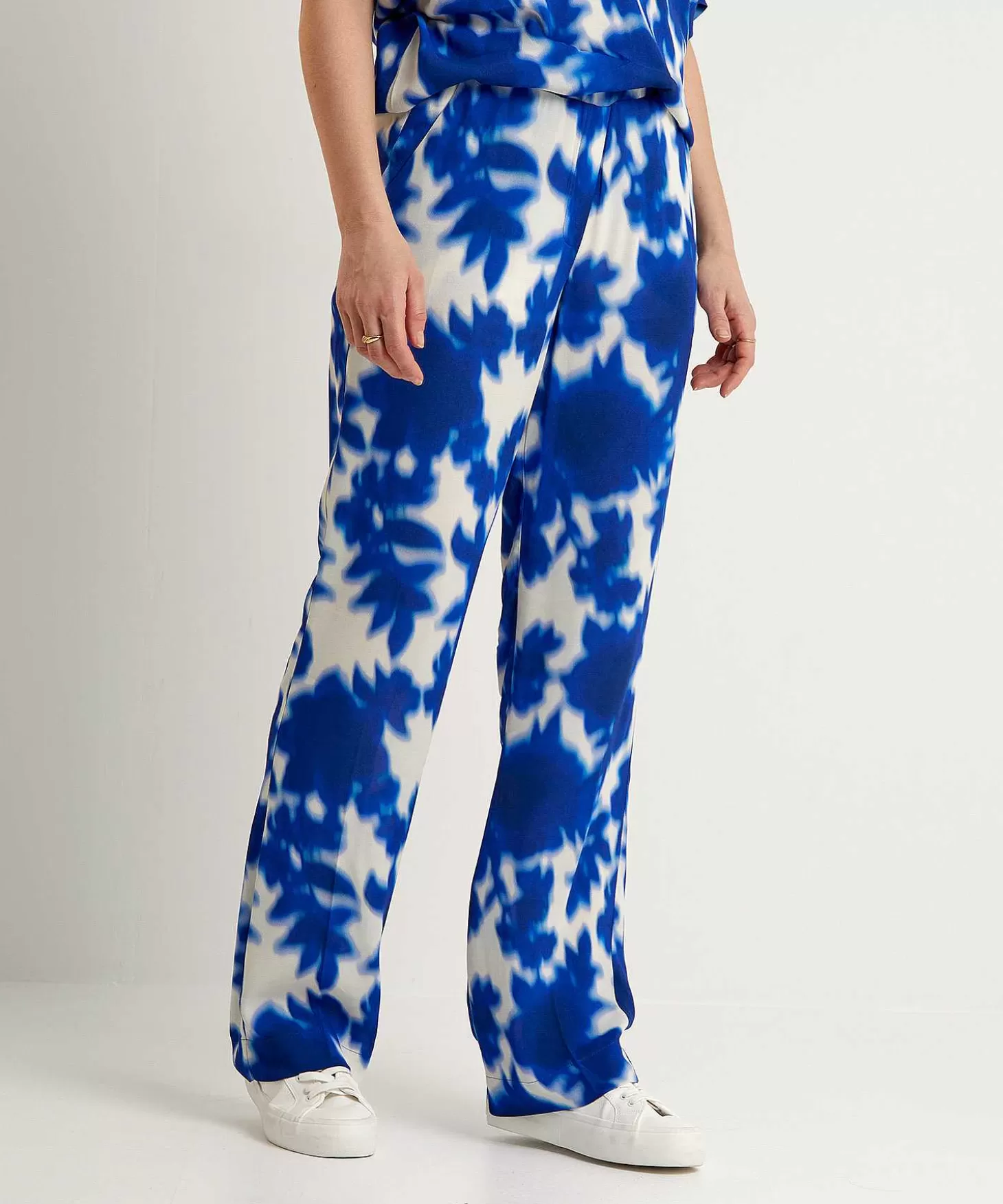 Wide Leg Pants Floral Print Iris*KYRA Cheap