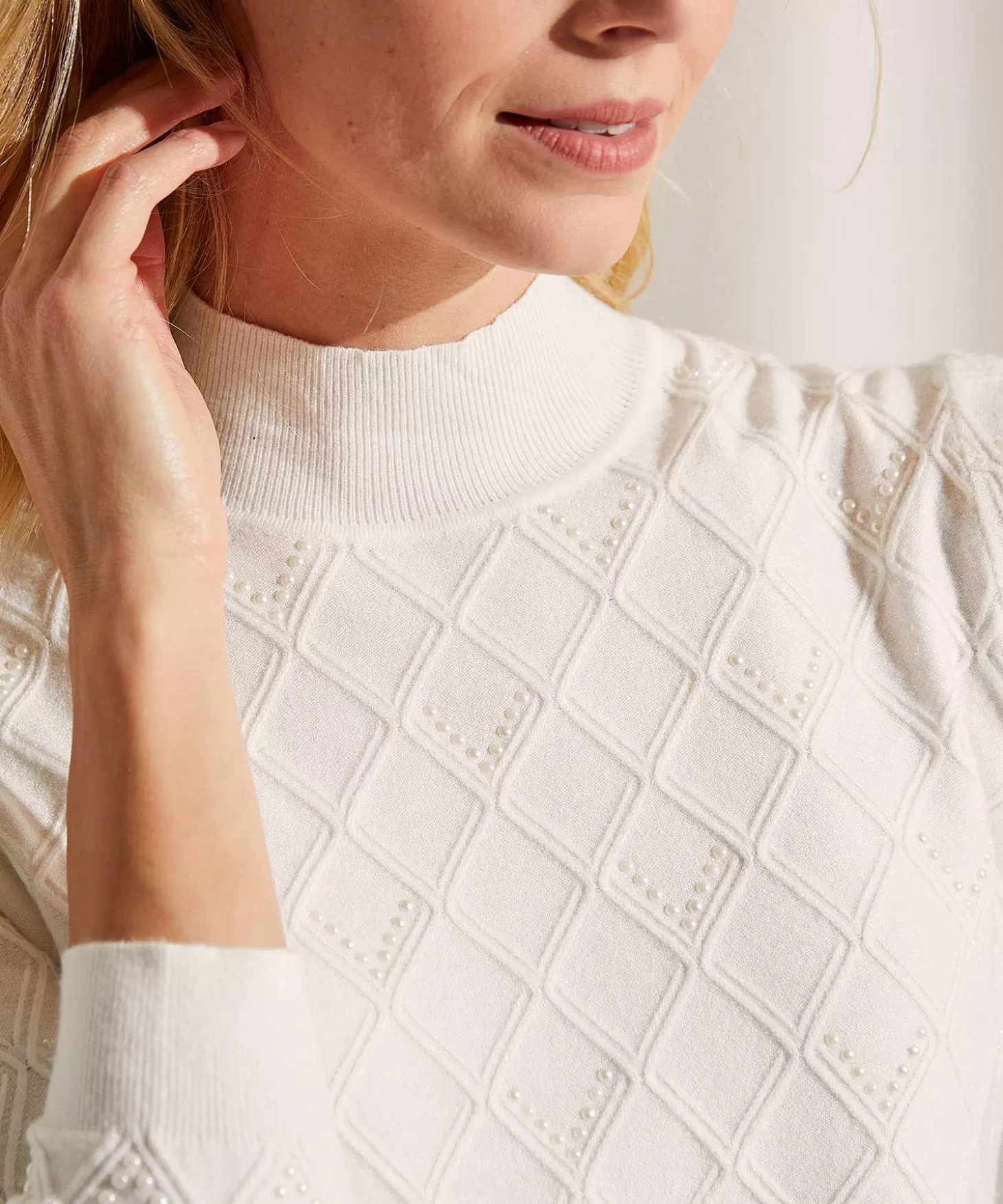 Jacquard Sweater With Pearls*Leo & Ugo Online