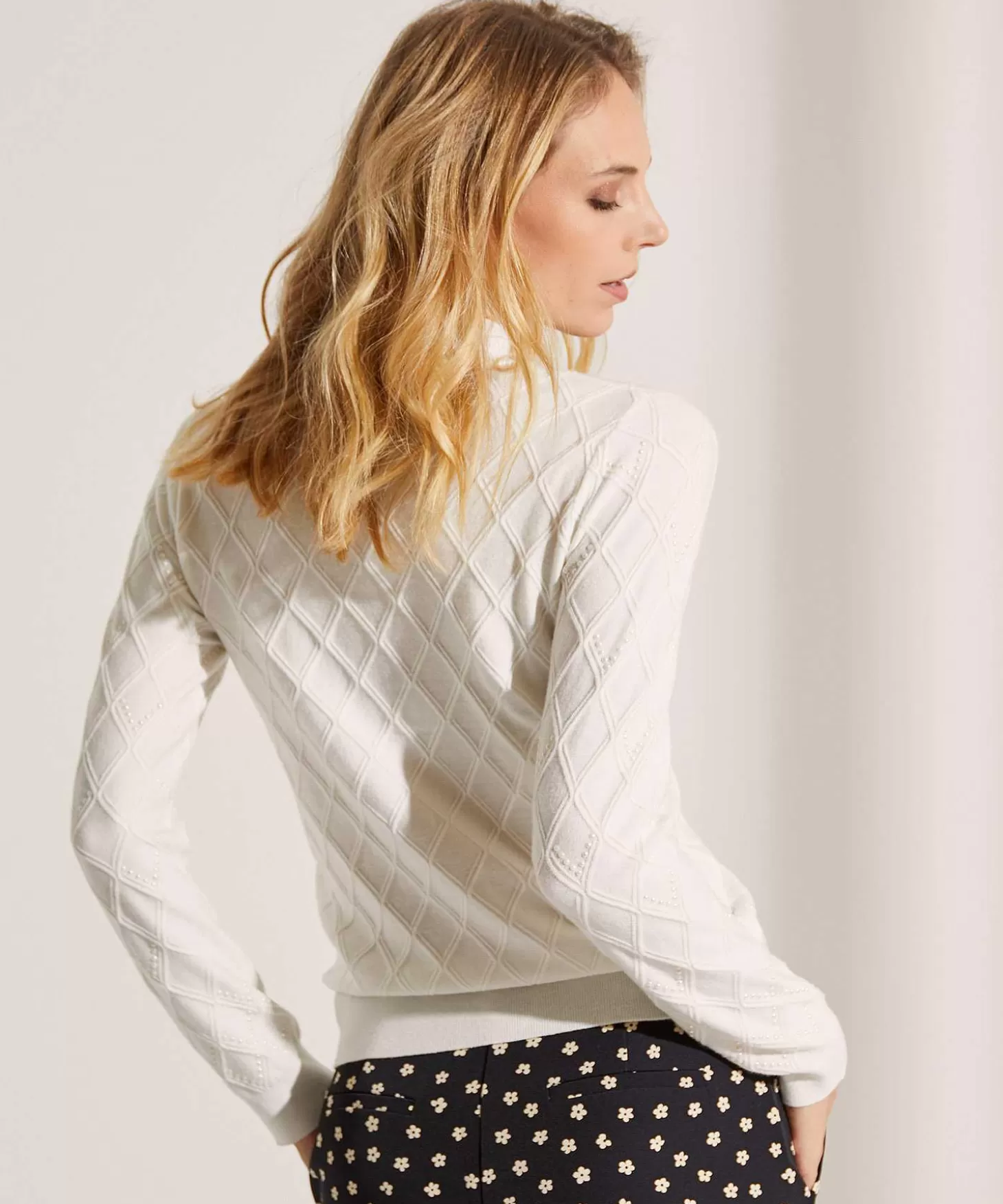 Jacquard Sweater With Pearls*Leo & Ugo Online