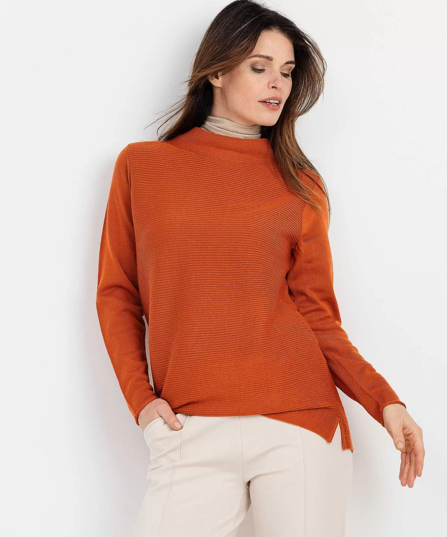 Long Sweater Horizontal Rib** Clearance