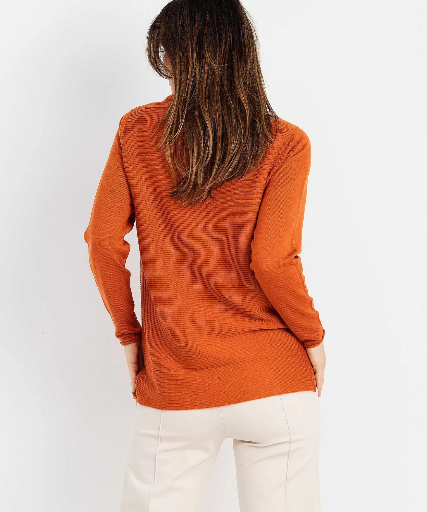 Long Sweater Horizontal Rib** Clearance