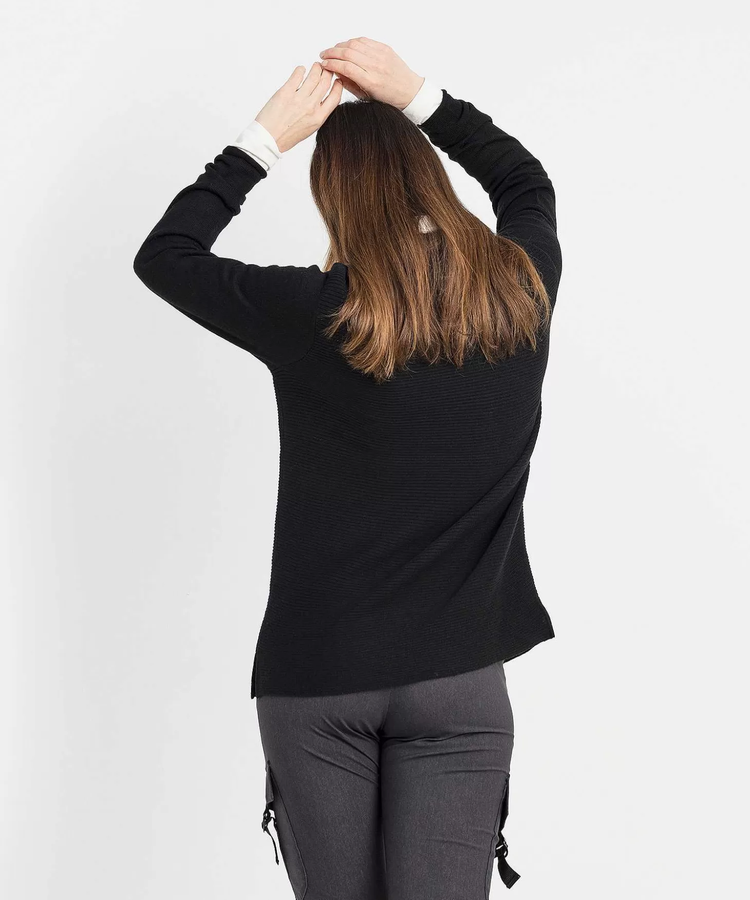 Long Sweater Horizontal Rib** Sale