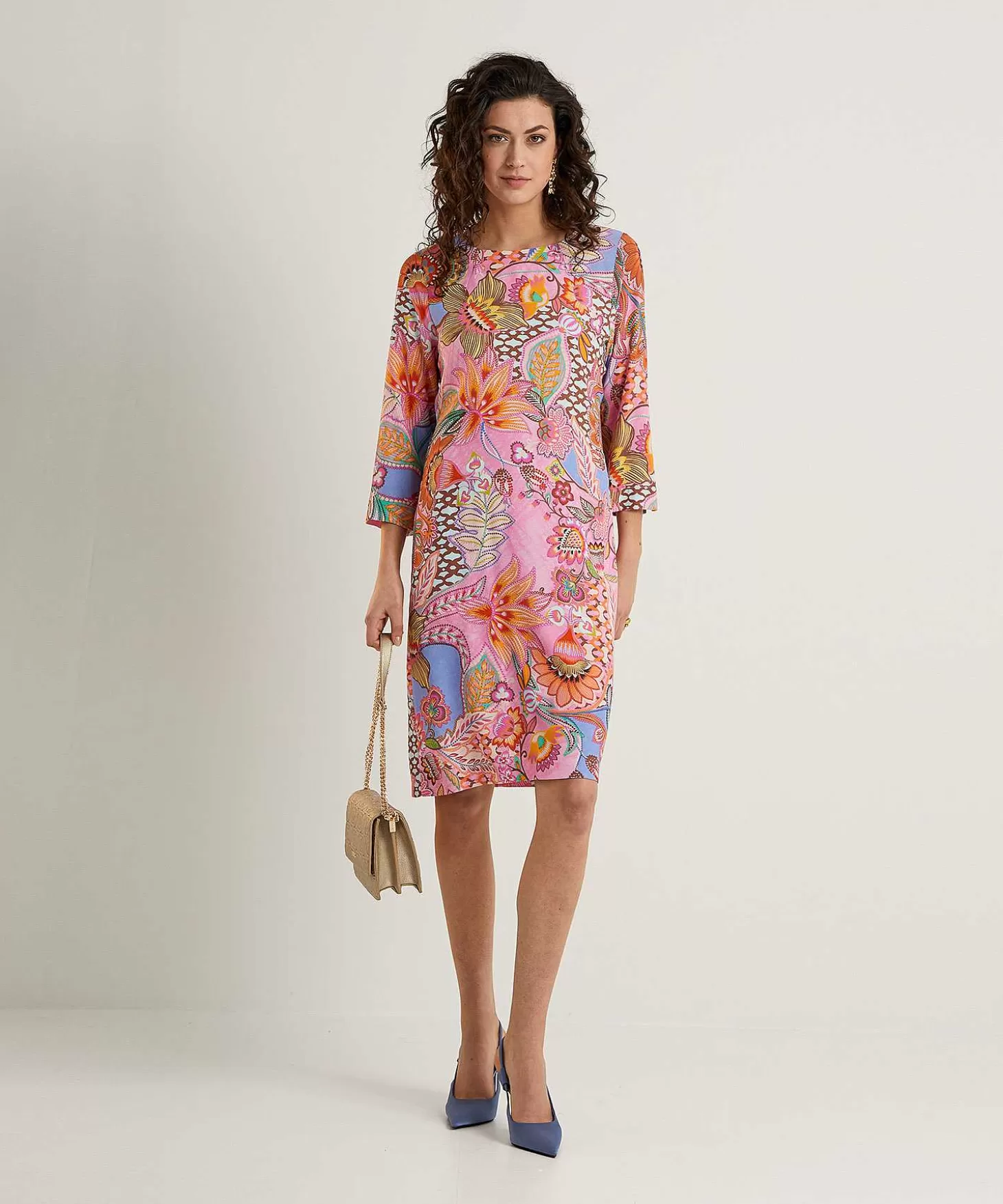 Crepe Dress Multiflower*Louis and Mia Discount