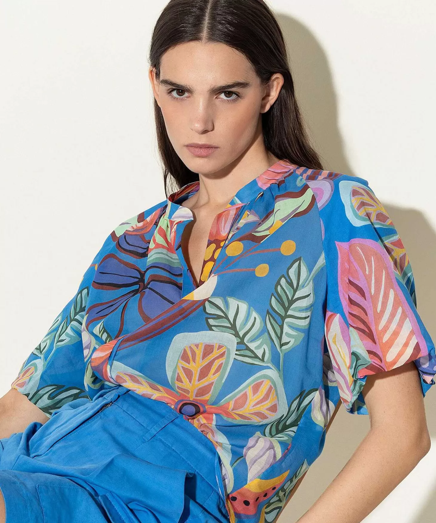 Blouse Tropical Flower Print*Luisa Cerano Shop