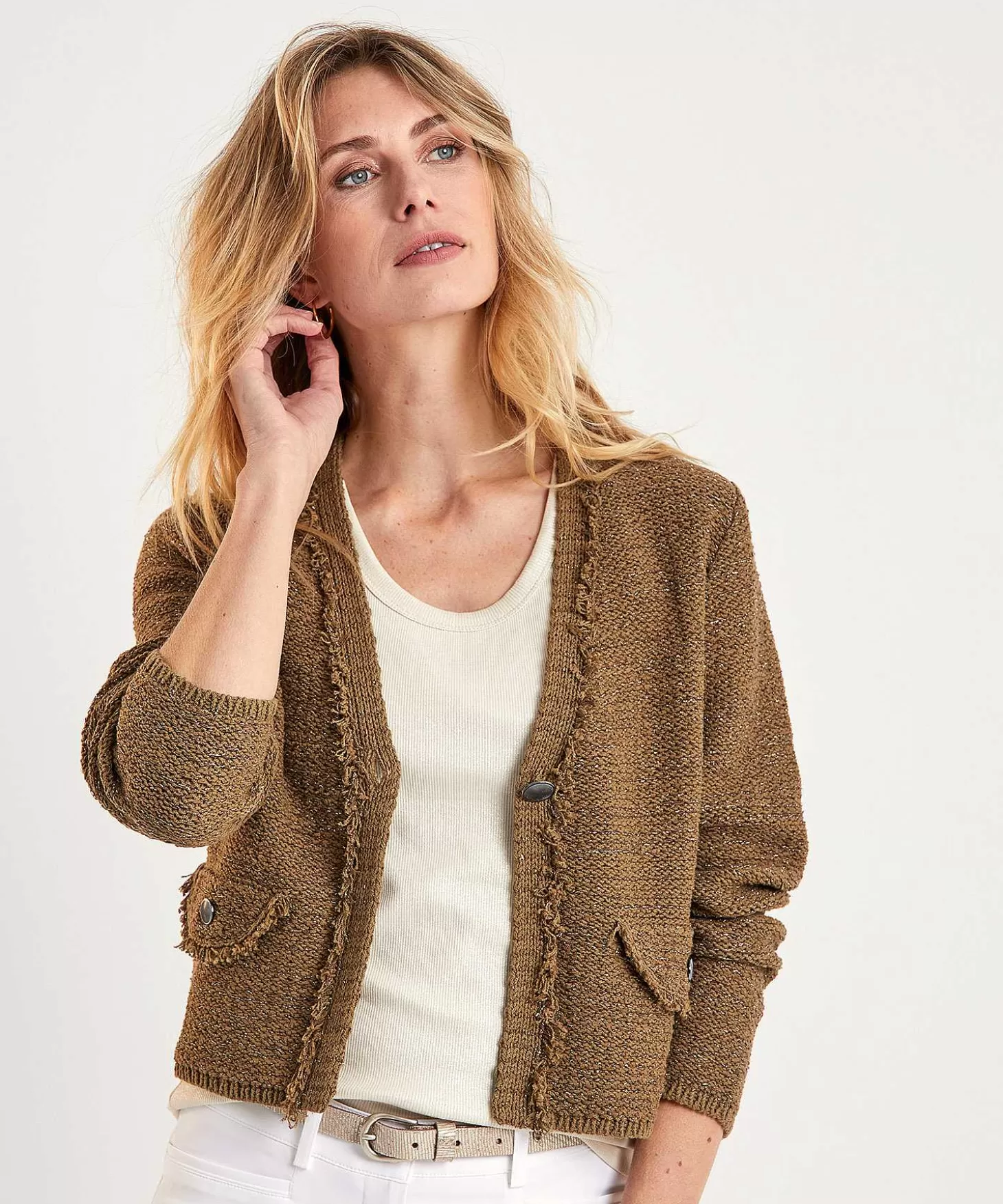 Cardigan V-Neck Lurex*Luisa Cerano Cheap