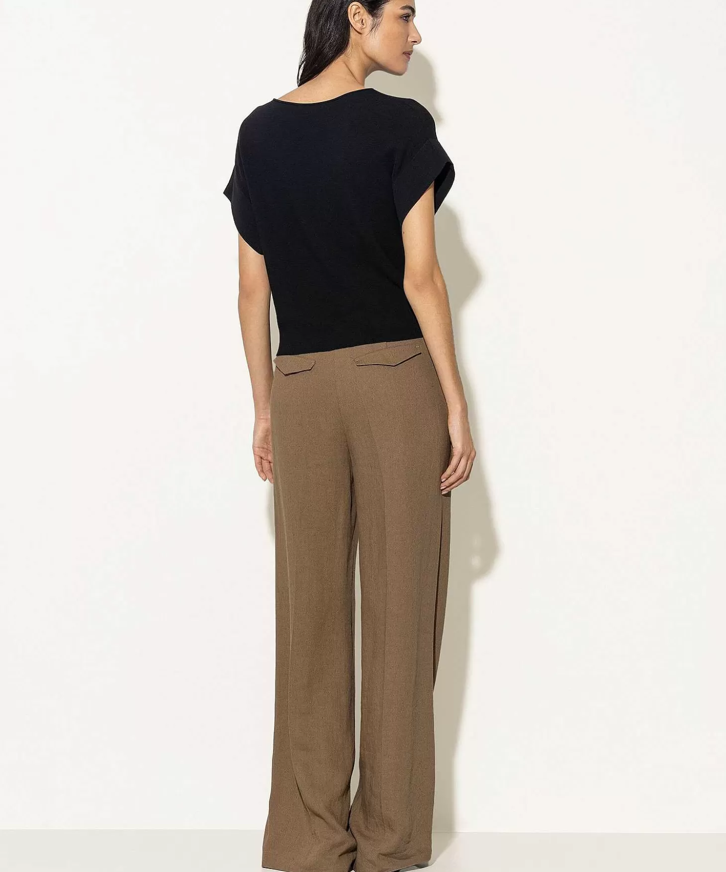 Linen Blend Wide Leg Pants*Luisa Cerano Fashion